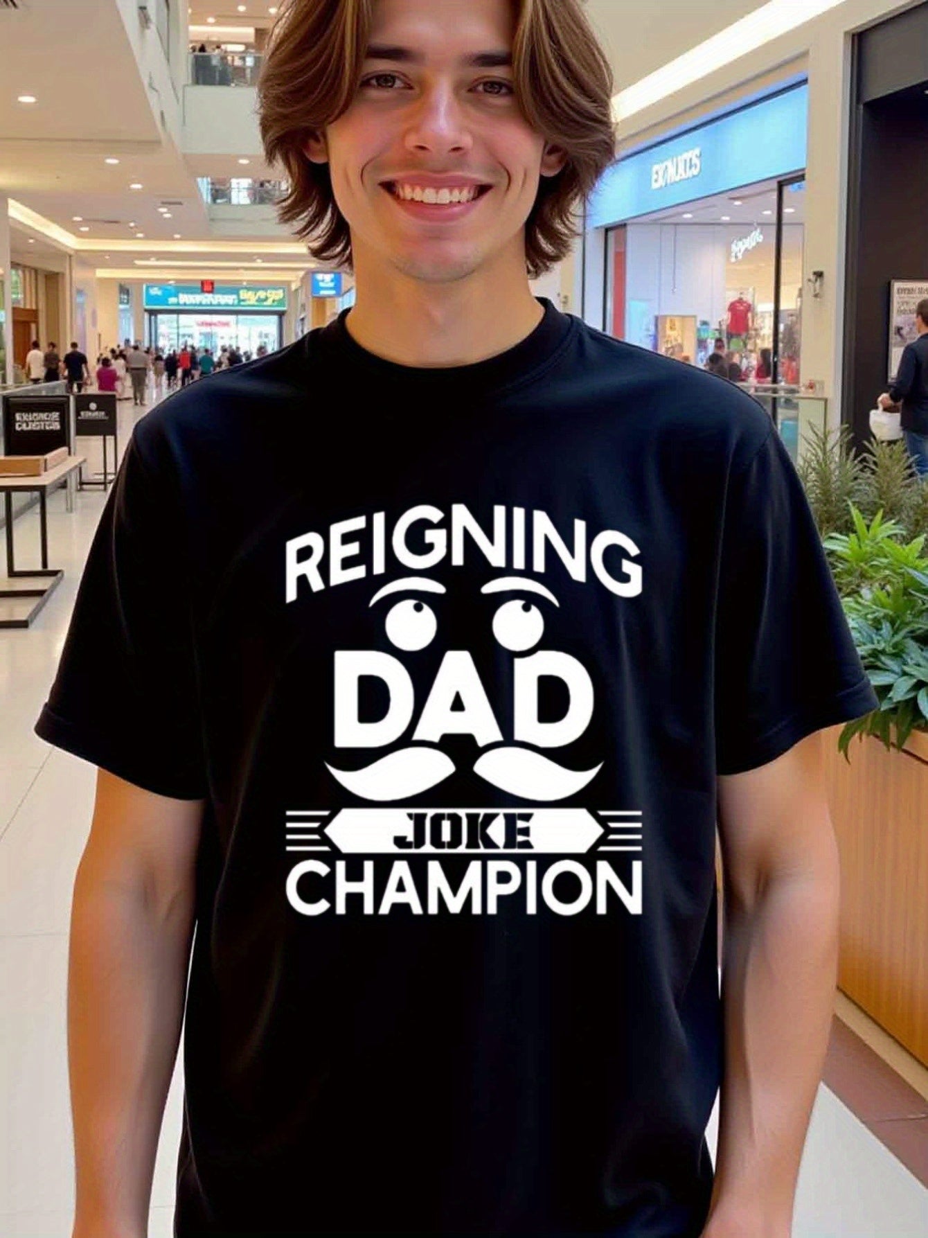 natee local warehouse clearance Reigning Dad Joke Champion - Funny Father's Day T-shirt, man's T-Shirt,100% Cotton Fabric,Crew Neck,Short Sleeve,Regular Fit,All-Season Casual Wear,180gsm-Ideal For Summer Holiday Gift,