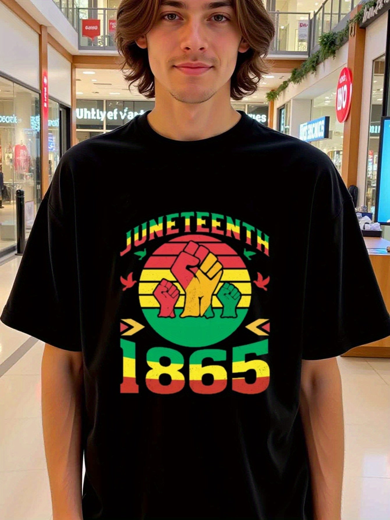 natee local warehouse clearance Juneteenth 1865: Celebrate Freedom with Pride T-shirt, man's T-Shirt,100% Cotton Fabric,Crew Neck,Short Sleeve,Regular Fit,All-Season Casual Wear,180gsm-Ideal For Summer Holiday Gift,