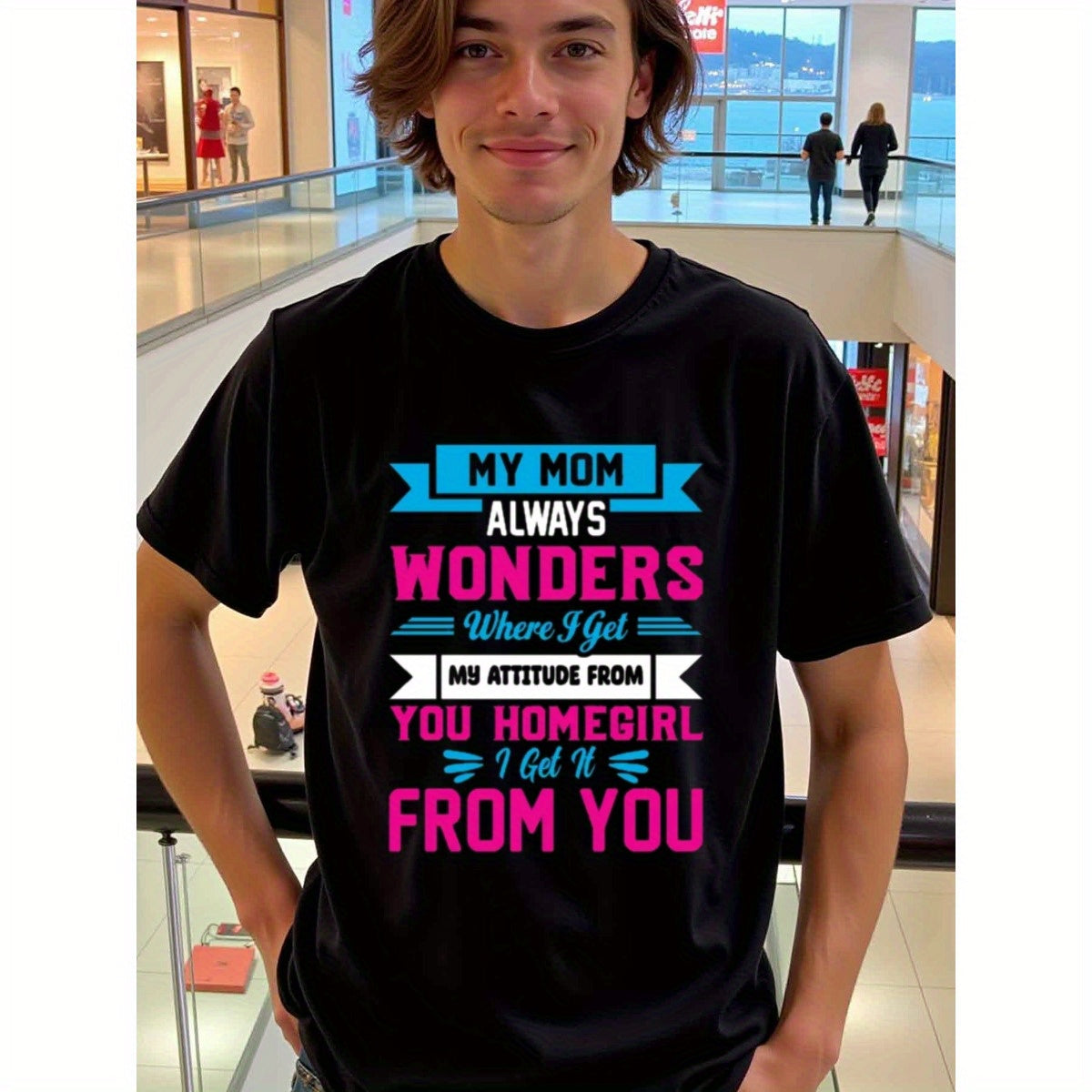 natee local warehouse clearance Comical Mom's Attitude T-shirt: a Gift for Homegirls, man's T-Shirt,100% Cotton Fabric,Crew Neck,Short Sleeve,Regular Fit,All-Season Casual Wear,180gsm-Ideal for Valentines Christian festival Thanksgiving Day,