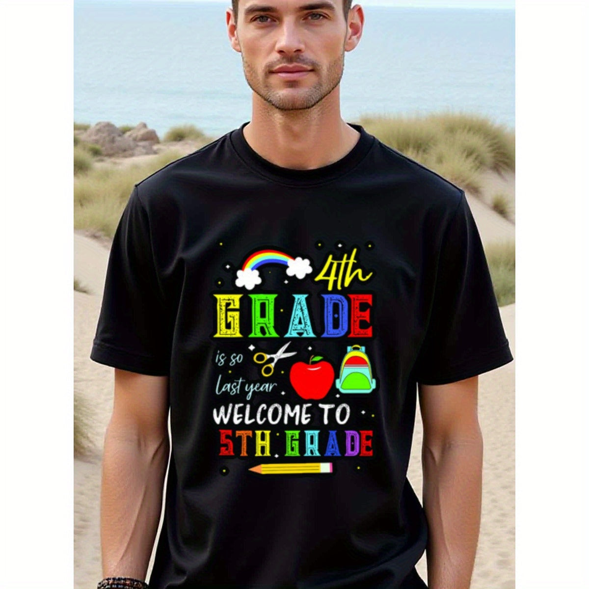 natee local warehouse clearance Back to School: Welcome to 5th Grade T-shirt, 100% Cotton Fabric,Crew Neck,Short Sleeve,Regular Fit,All-season casual wear for man and teens-perfect for running, hiking, the beach, and parties Christian festival Thanksgivin