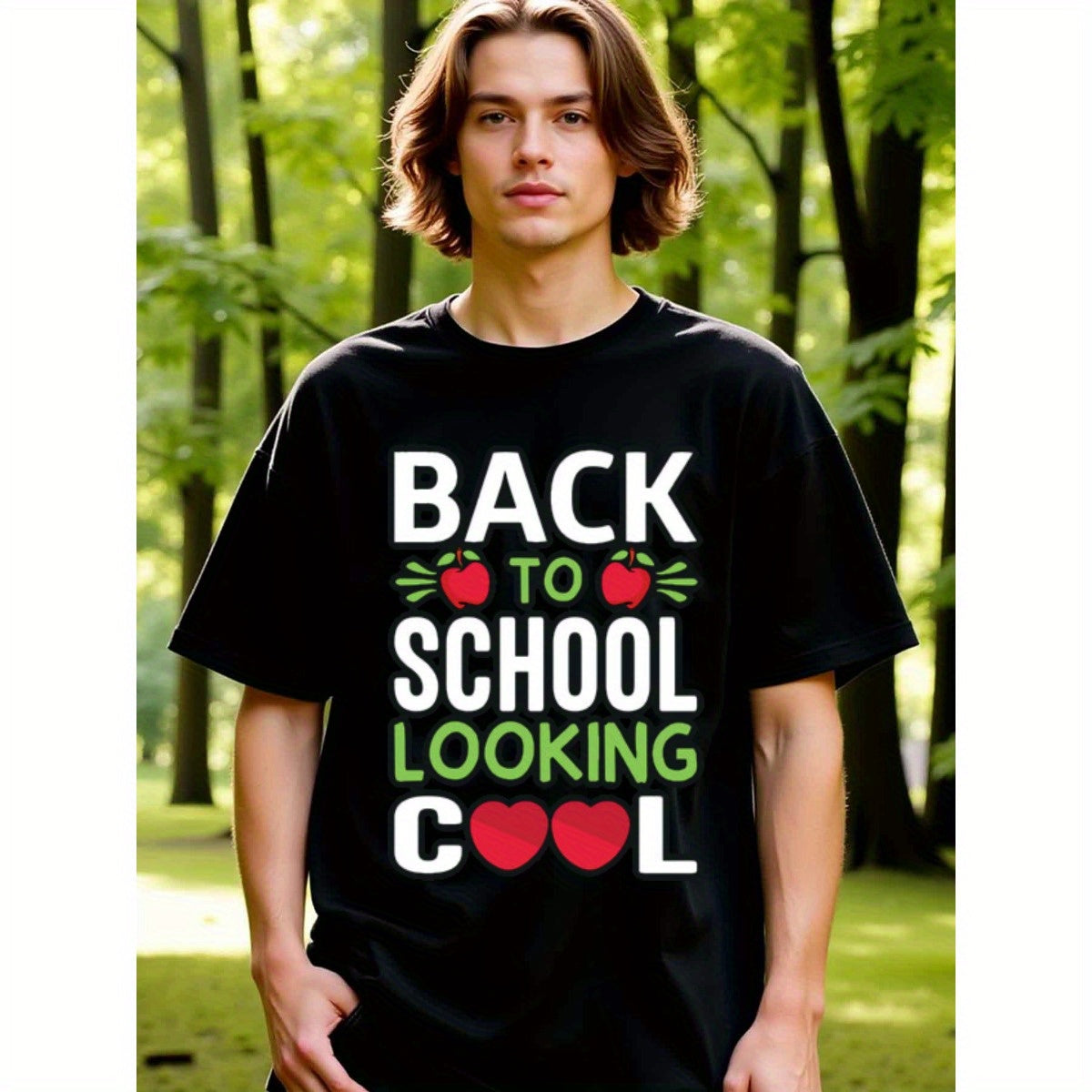 natee local warehouse clearance Back to School Cool: Stylish Graphic Tee for Students, man's T-Shirt,100% Cotton Fabric,Crew Neck,Short Sleeve,Regular Fit,All-Season Casual Wear,180gsm-Ideal for Valentines Christian festival Thanksgiving Day, 男t
