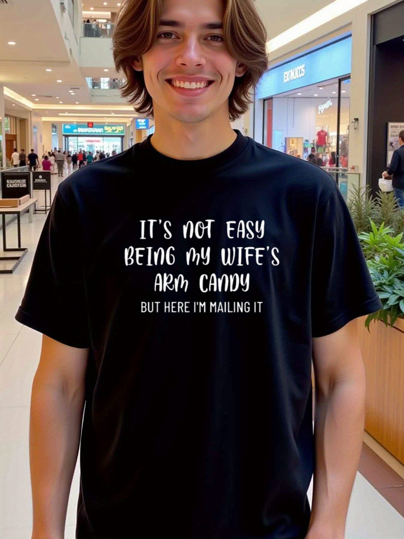 natee local warehouse clearance Arm Candy Humor: Fun T-shirt for Couples, man's T-Shirt,100% Cotton Fabric,Crew Neck,Short Sleeve,Regular Fit,All-Season Casual Wear,180gsm-Ideal For Summer Holiday Gift,