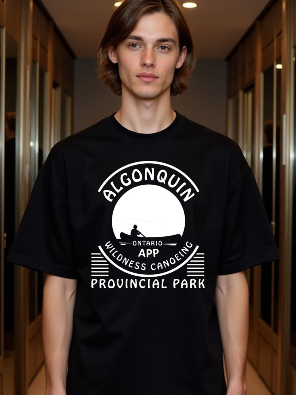 natee local warehouse clearance Algonquin Provincial Park Wilderness Canoeing T-shirt, man's T-Shirt,100% Cotton Fabric,Crew Neck,Short Sleeve,Regular Fit,All-Season Casual Wear,180gsm-Ideal For Summer Holiday Gift,
