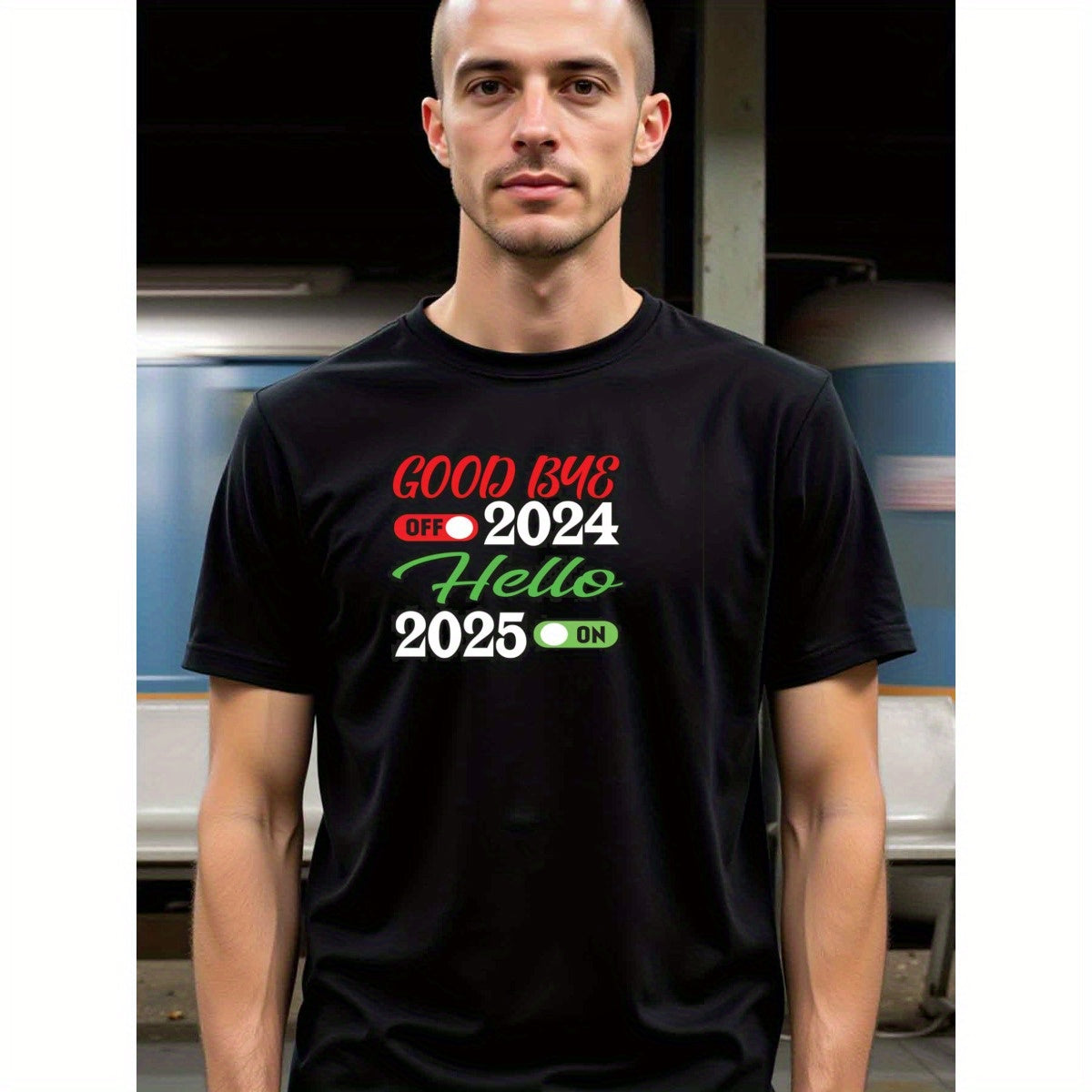 natee local warehouse clearance 2024 Off, 2025 On: Happy New Year T-shirt, man's T-Shirt,100% Cotton Fabric,Crew Neck,Short Sleeve,Regular Fit,All-Season Casual Wear,180gsm-Ideal for Valentines Christian festival Thanksgiving Day, 男t
