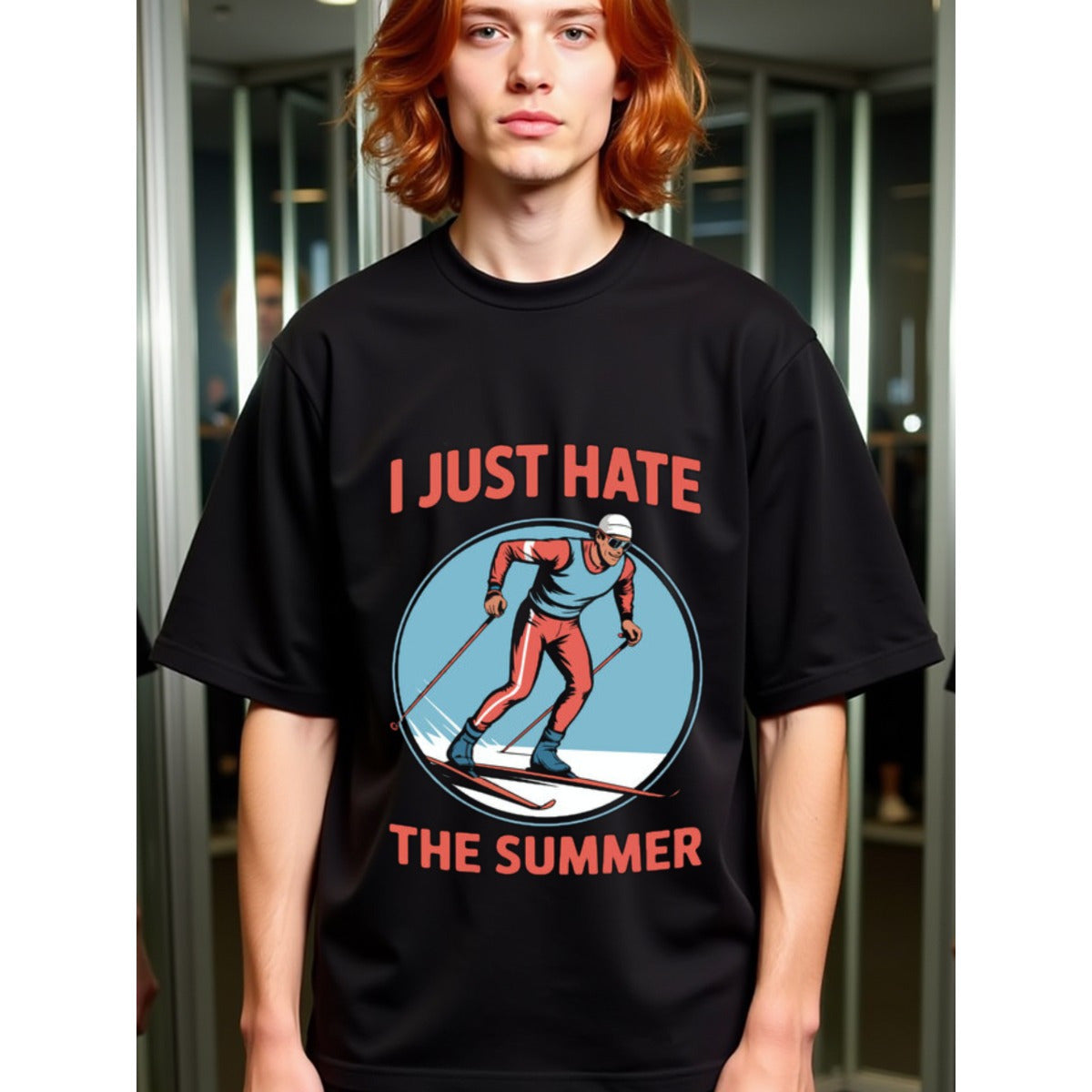 natee local warehouse clearance Anti-summer Skiing Enthusiast's T-shirt, ,