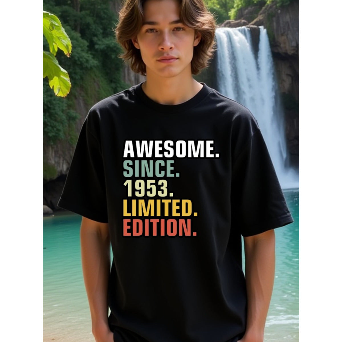 natee local warehouse clearance Awesome Since 1953 Limited Edition Birthday T-shirt, 100% Cotton Fabric,Crew Neck,Short Sleeve,Regular Fit,All-season casual wear for man and teens-perfect for running, hiking, the beach, and parties Christian festival Than