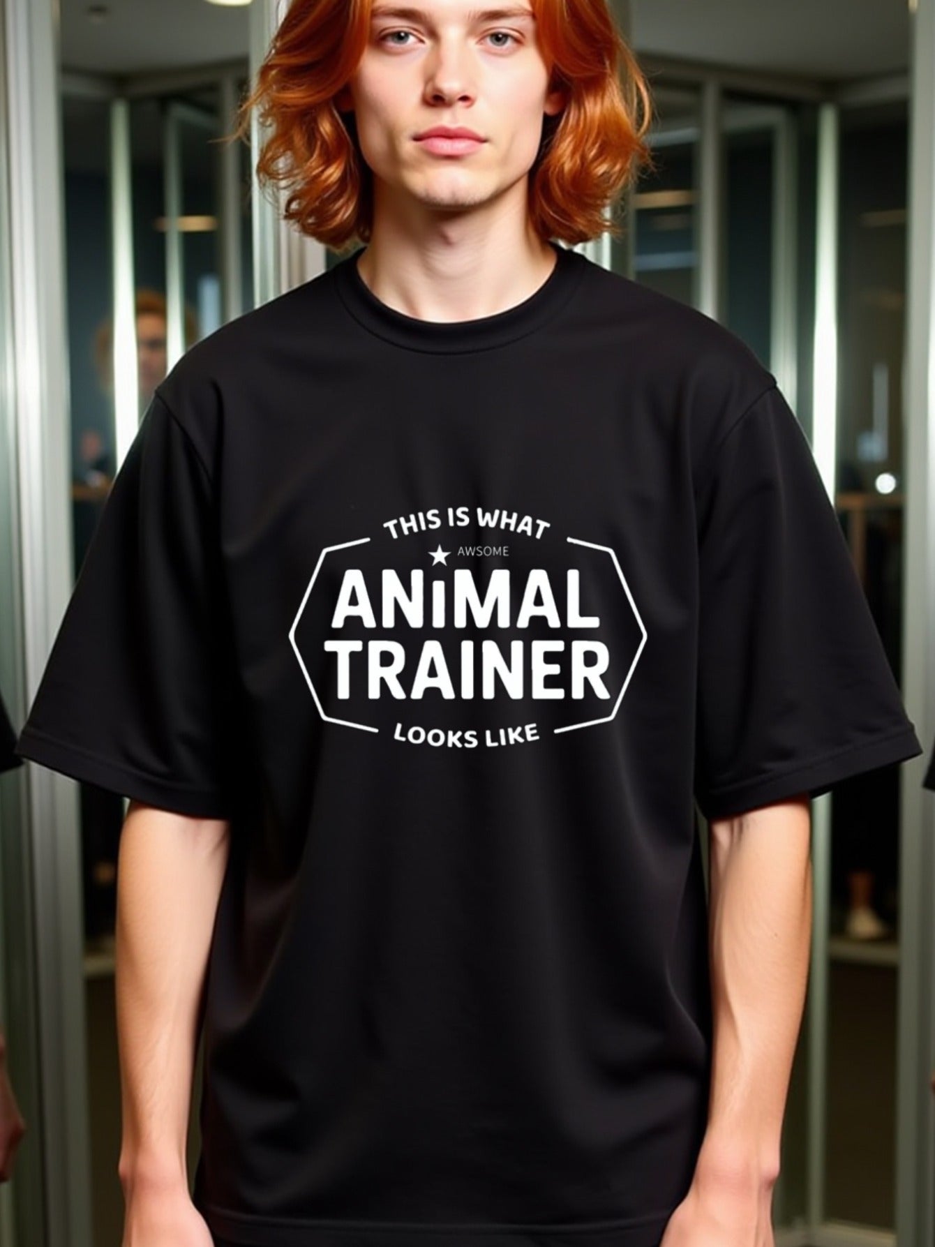natee local warehouse clearance Awesome Animal Trainer: a Proud Statement T-shirt, man's T-Shirt,100% Cotton Fabric,Crew Neck,Short Sleeve,Regular Fit,All-Season Casual Wear,180gsm-Ideal for All Saints' Day Thanksgiving Day,