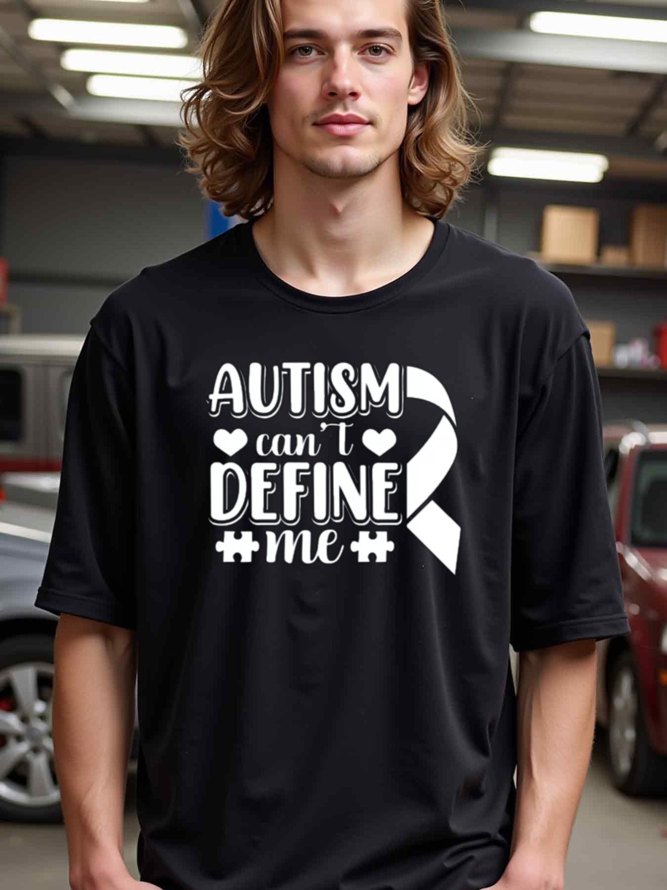 natee local warehouse clearance Autism Awareness: Autism Can't Define Me T-shirt, 100% Cotton Fabric,Crew Neck,Short Sleeve,Regular Fit,All-season casual wear for man and teens-perfect for running, hiking, the beach, and parties Christian festival Thanksg