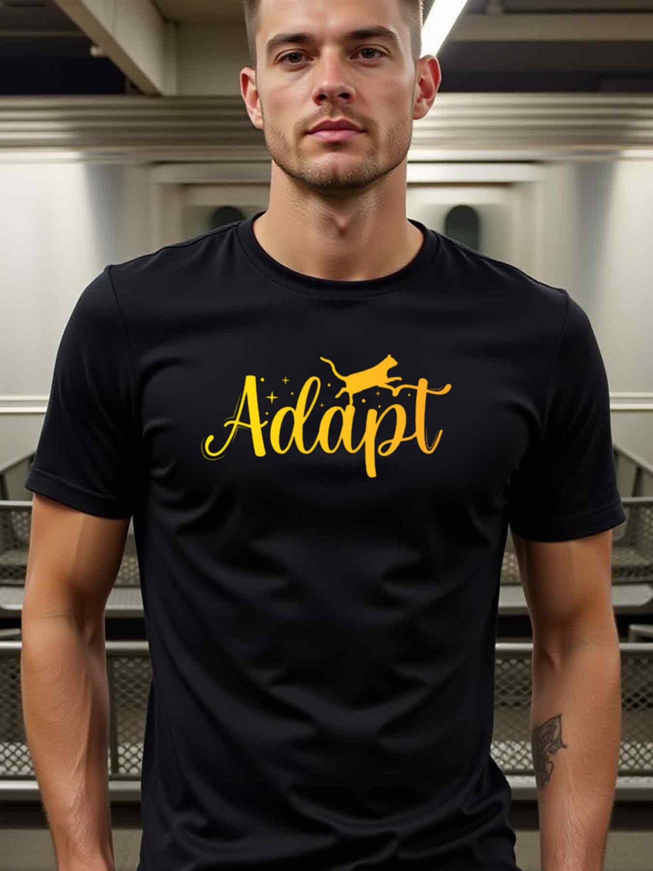natee local warehouse clearance Adapt: Flexibility and Resilience in Every Step T-shirt, 100% Cotton Fabric,Crew Neck,Short Sleeve,Regular Fit,All-season casual wear for man and teens-perfect for running, hiking, the beach, and parties Christian festival