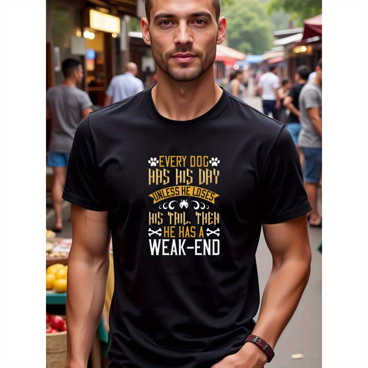 natee local warehouse clearance Every Dog Has His Day - Funny Weekend T-shirt, man's T-Shirt,100% Cotton Fabric,Crew Neck,Short Sleeve,Regular Fit,All-Season Casual Wear,180gsm-Ideal for Valentines Christian festival Thanksgiving Day,