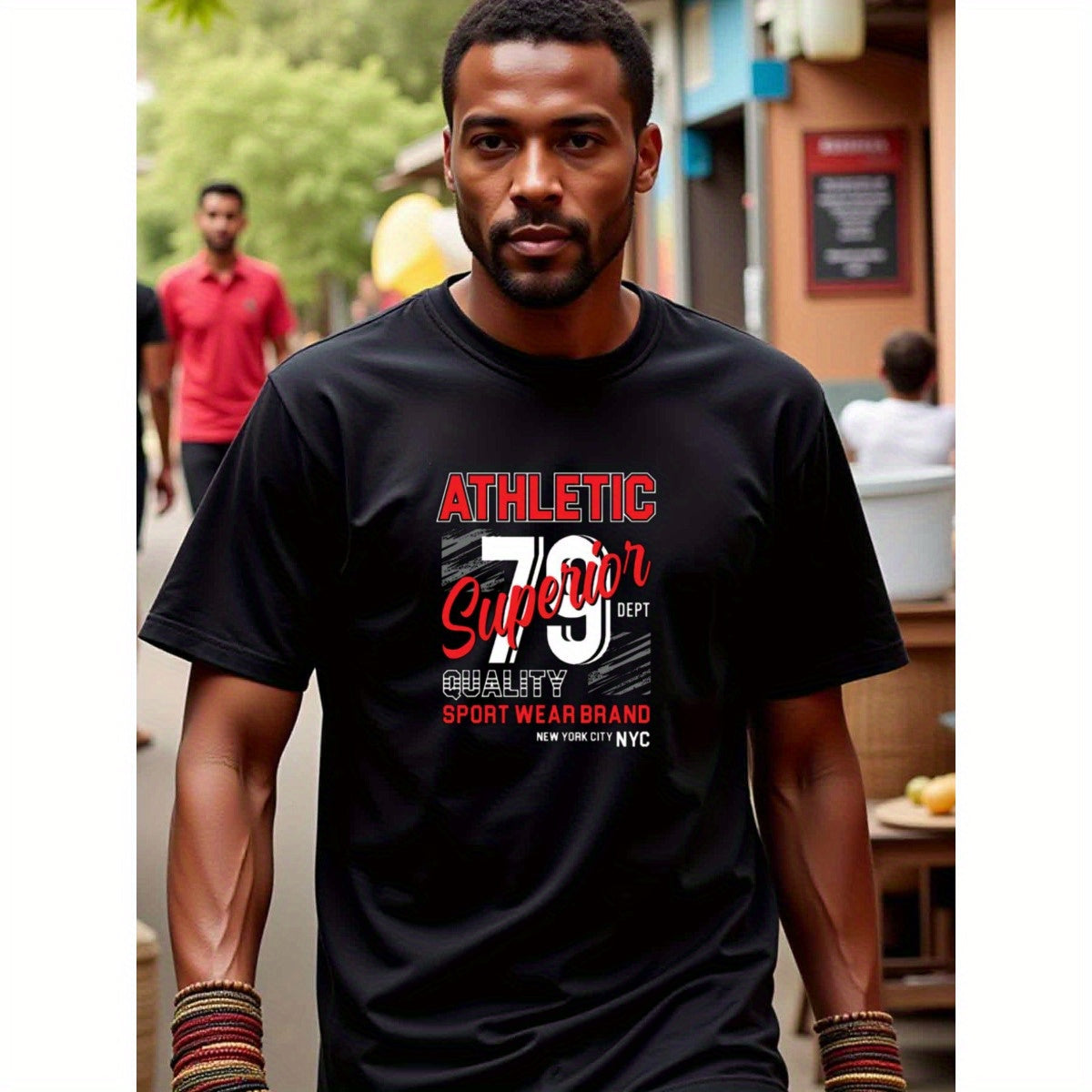 natee local warehouse clearance 79 Athletic Superior Quality Sport Wear Brand Nyc T-shirt, man's T-Shirt,100% Cotton Fabric,Crew Neck,Short Sleeve,Regular Fit,All-Season Casual Wear,180gsm-Ideal for Valentines Christian festival Thanksgiving Day,