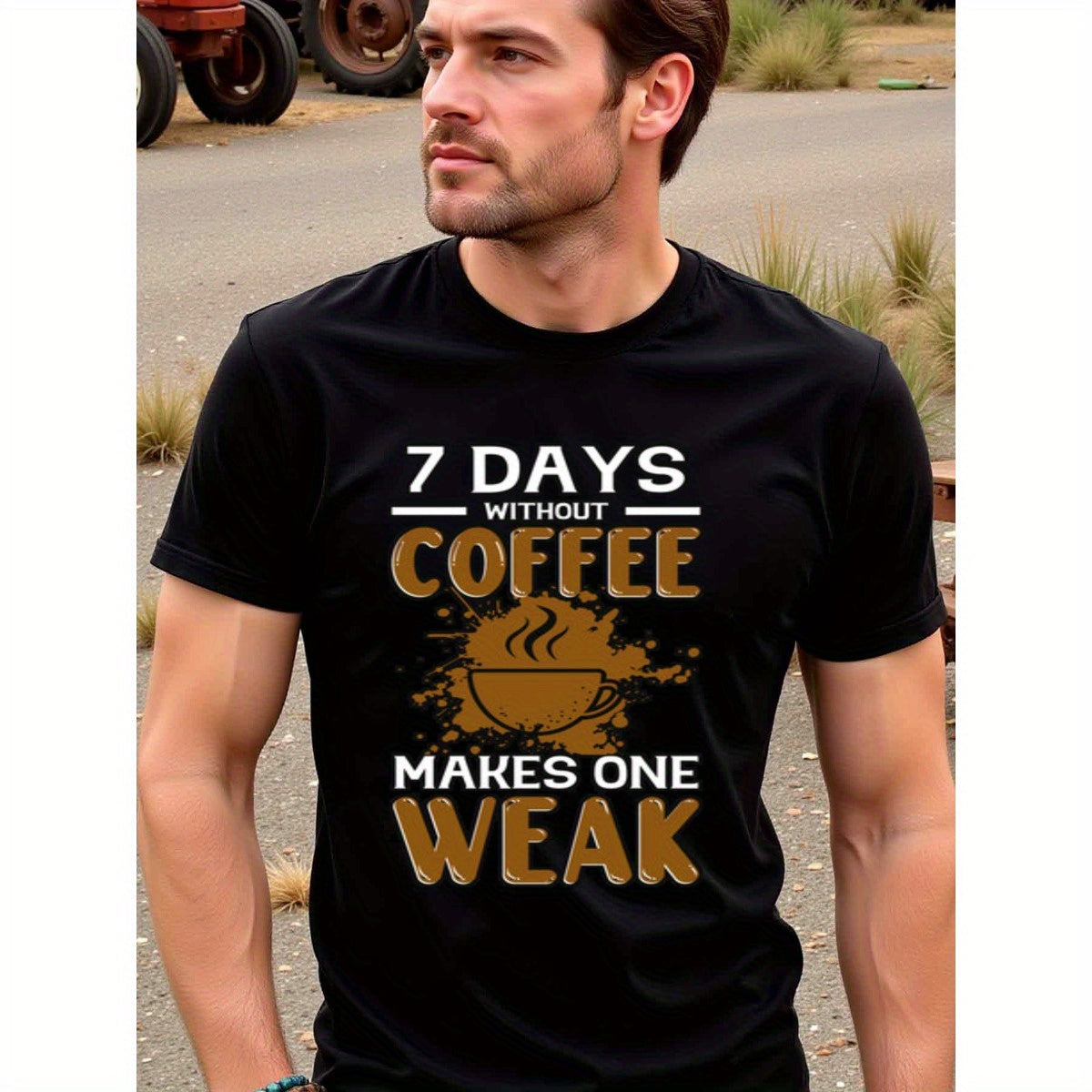 natee local warehouse clearance 7 Days Without Coffee Makes One Weak - Funny Coffee Lovers T-shirt, 男t
