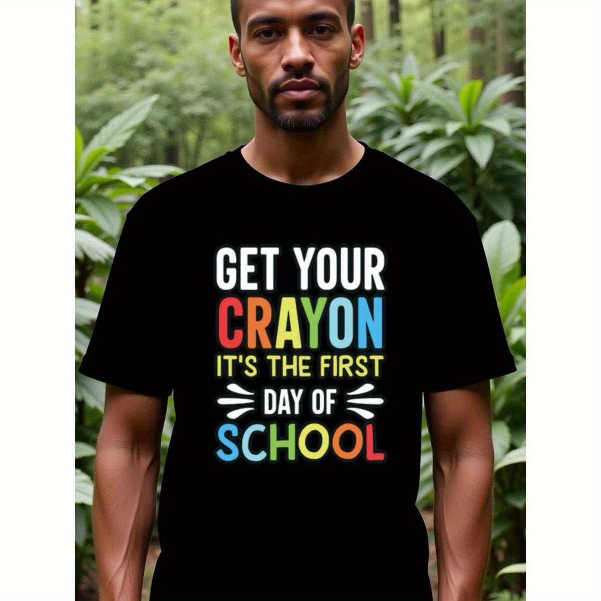natee local warehouse clearance Back to School Crayon Fun T-shirt, 男t
