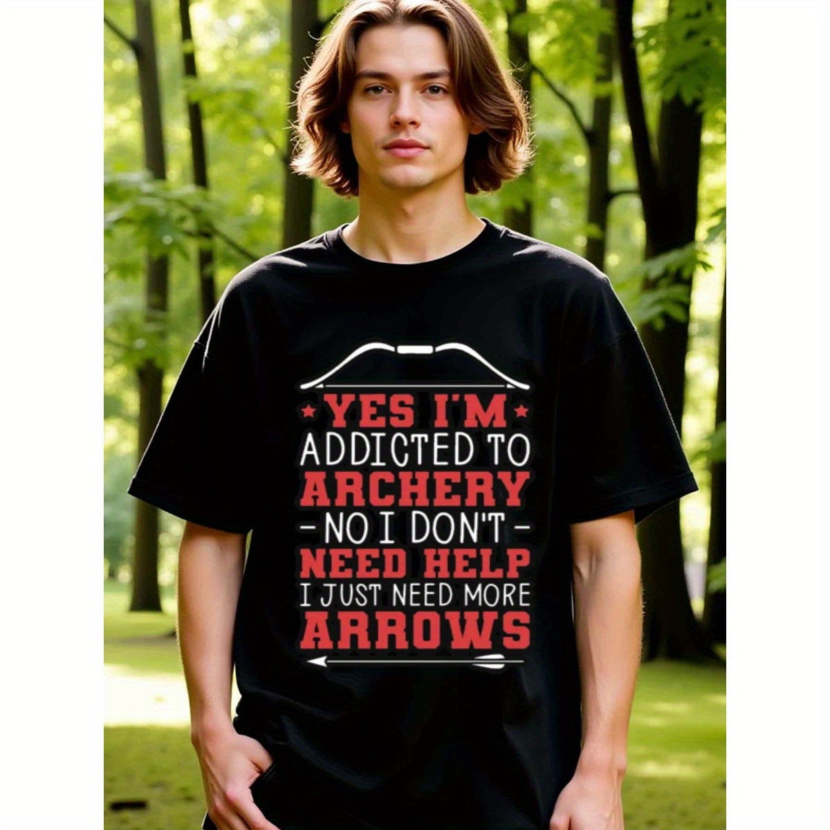 natee local warehouse clearance Archery Enthusiast's Tee: Addicted to Arrows, 男t, 男t