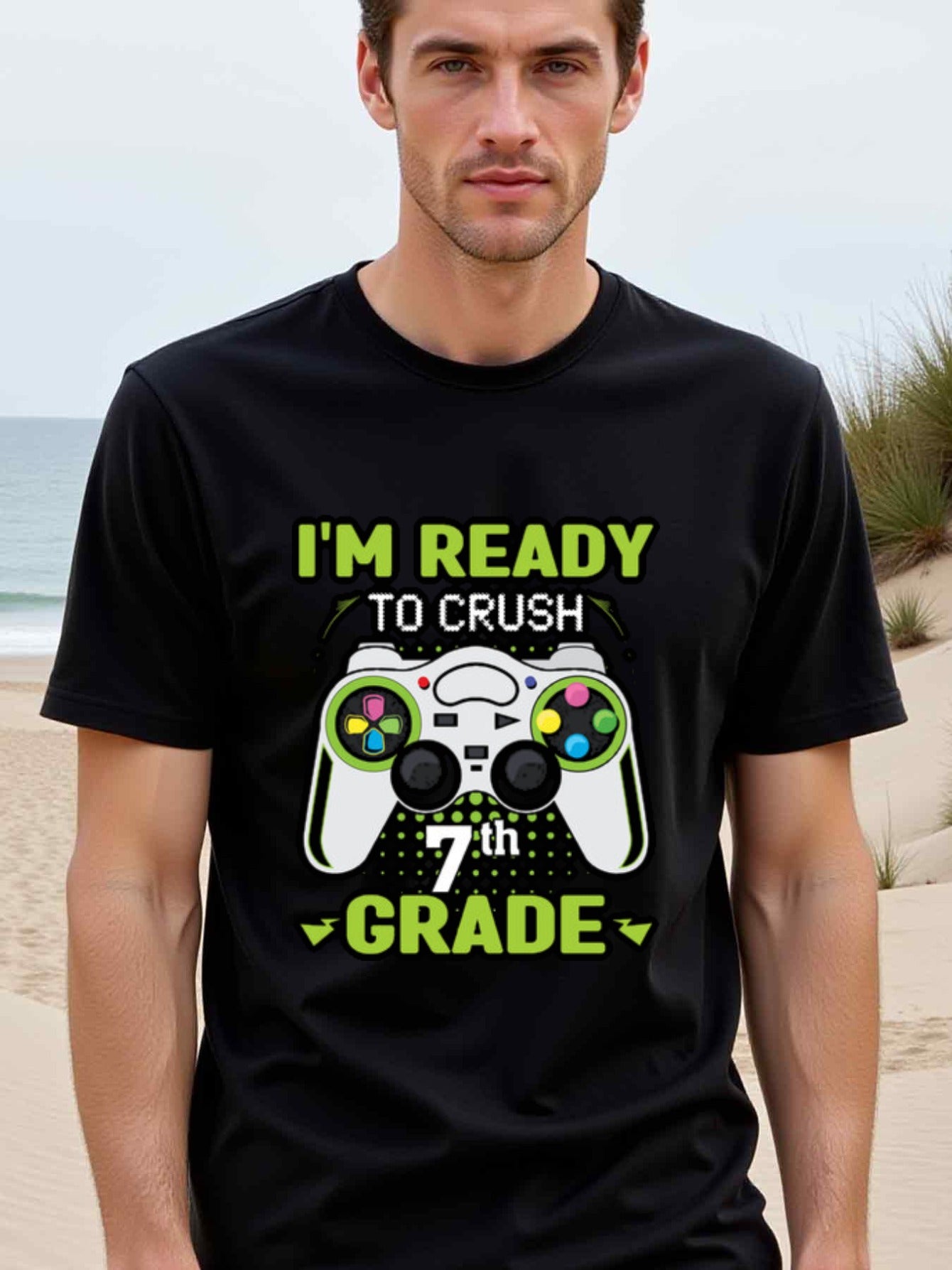 natee local warehouse clearance Back-to-school Gamer: Crush 7th Grade T-shirt, 100% Cotton Fabric,Crew Neck,Short Sleeve,Regular Fit,All-season casual wear for man and teens-perfect for running, hiking, the beach, and parties Christian festival Thanksgivi