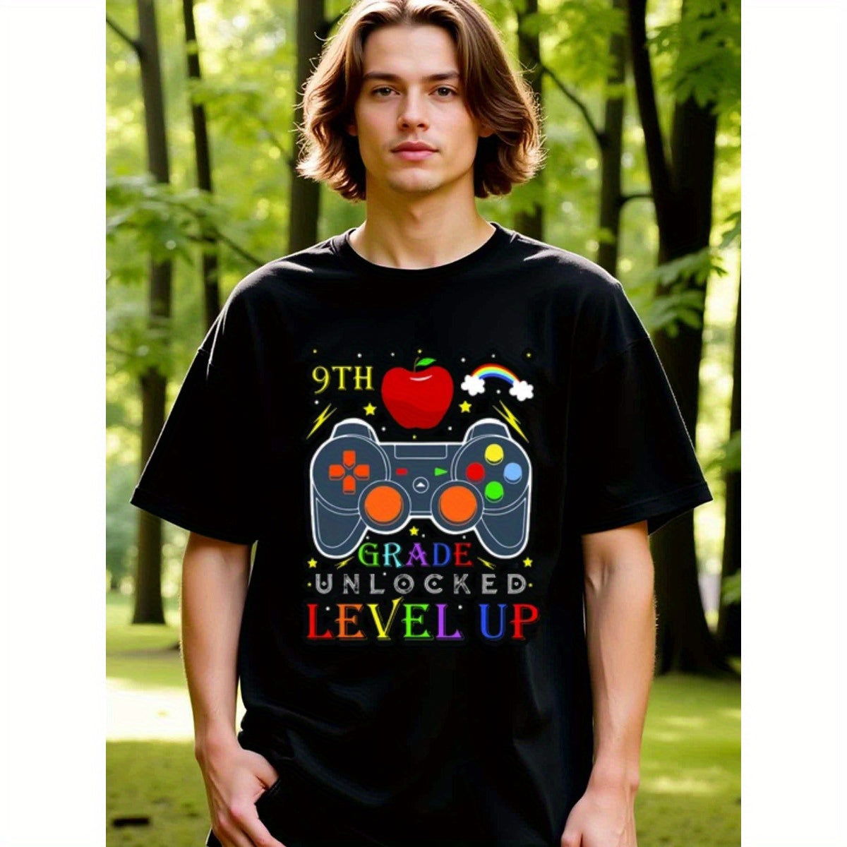 natee local warehouse clearance Back to School Gamer: 9th Grade Unlocked Level Up T-shirt, 男t, 男t