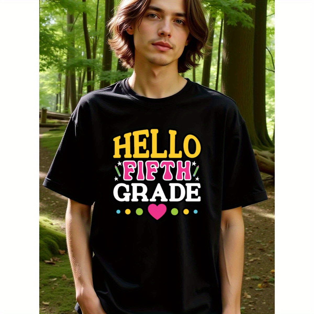 natee local warehouse clearance Back to School Fifth Grade Shirt for Kids, 男t