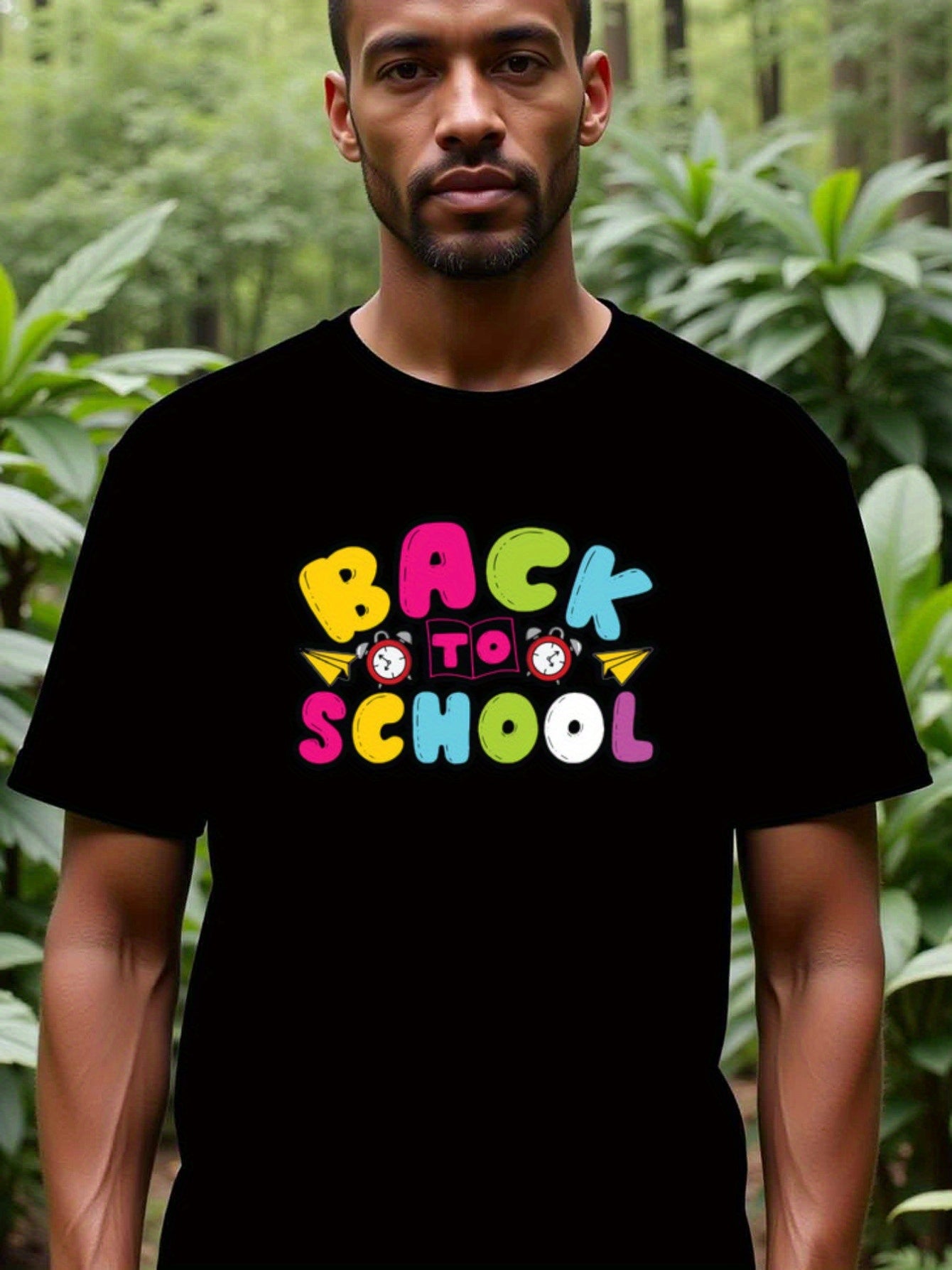 natee local warehouse clearance Back to School Fun Graphic Tee, man's T-Shirt,100% Cotton Fabric,Crew Neck,Short Sleeve,Regular Fit,All-Season Casual Wear,180gsm-Ideal for Valentines Christian festival Thanksgiving Day, 男t