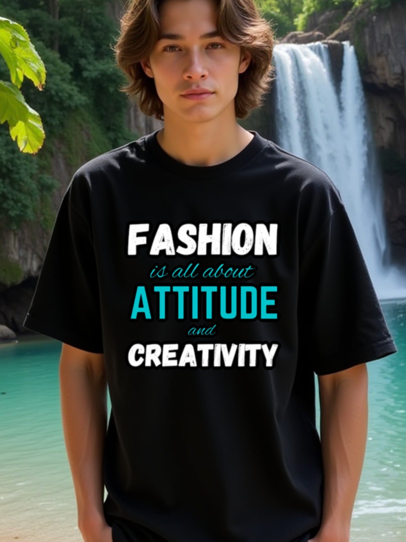 natee local warehouse clearance Attitude & Creativity: Fashion's True Essence, man's T-Shirt,100% Cotton Fabric,Crew Neck,Short Sleeve,Regular Fit,All-Season Casual Wear,180gsm-Ideal for Valentines Christian festival Thanksgiving Day, 男t