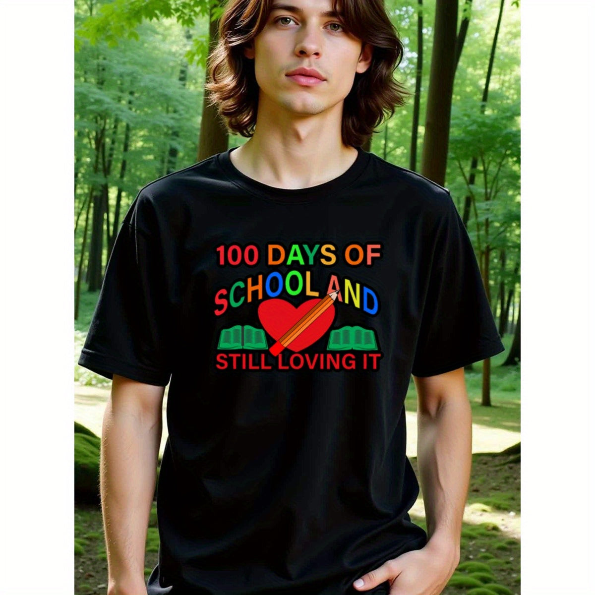 natee local warehouse clearance 100 Days of School and Still Loving It - Fun Teacher Shirt, 男t