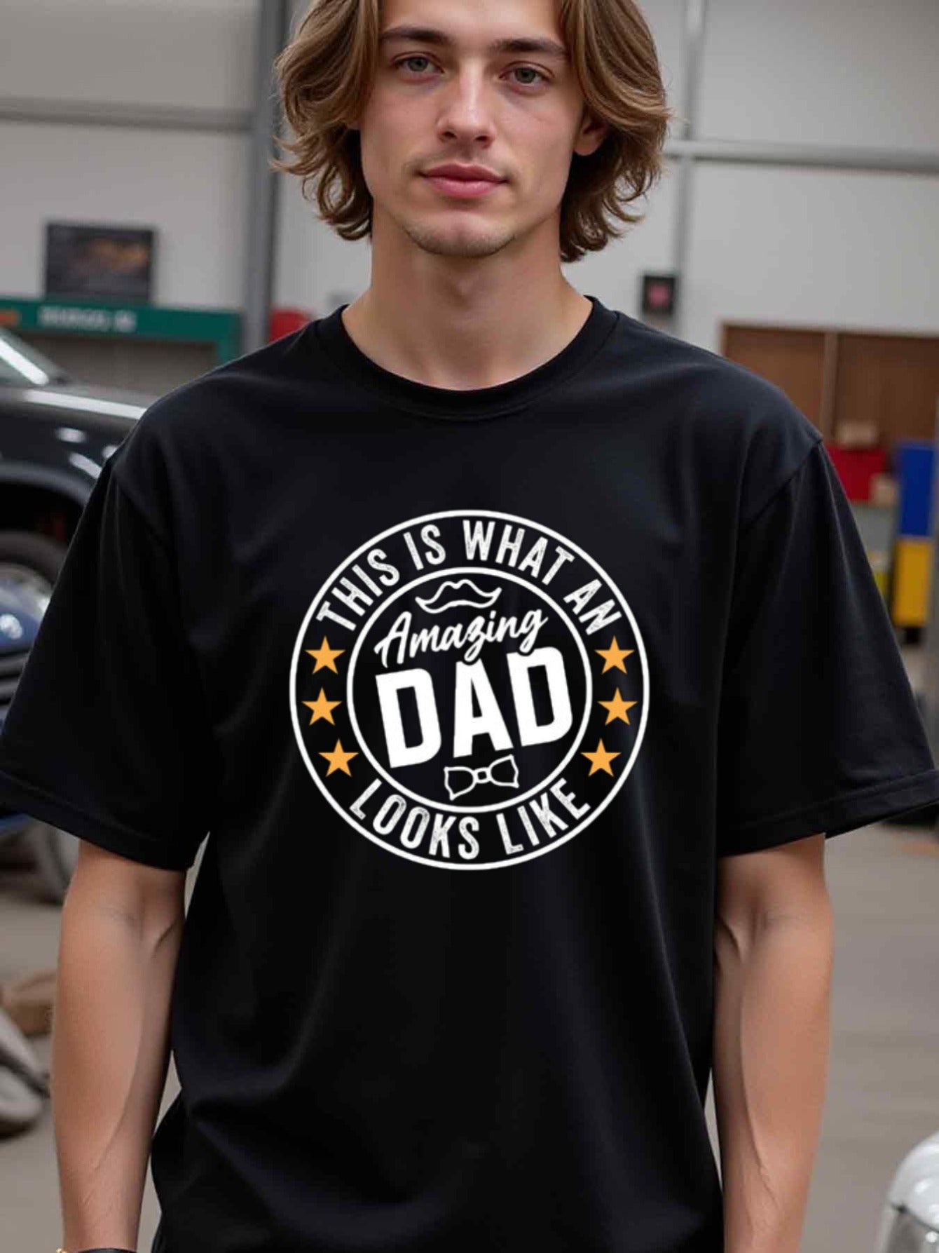 natee local warehouse clearance Amazing Dad: a Tribute to Fatherhood T-shirt, man's T-Shirt,100% Cotton Fabric,Crew Neck,Short Sleeve,Regular Fit,All-Season Casual Wear,180gsm-Ideal for Valentines Christian festival Thanksgiving Day, 男t