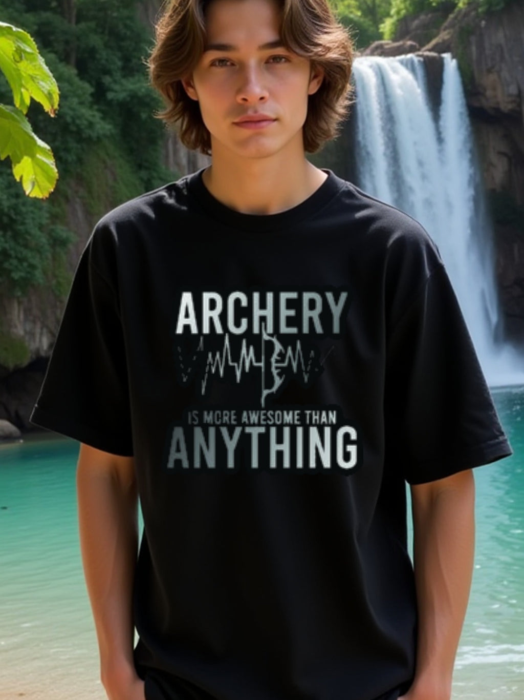 natee local warehouse clearance Archery Enthusiast's Pride: Archery Is More Awesome Than Anything Tee, 100% Cotton Fabric,Crew Neck,Regular Fit,Weekend Casual Wear,180gsm Family Friends Christian festival Thanksgiving Day, 男t