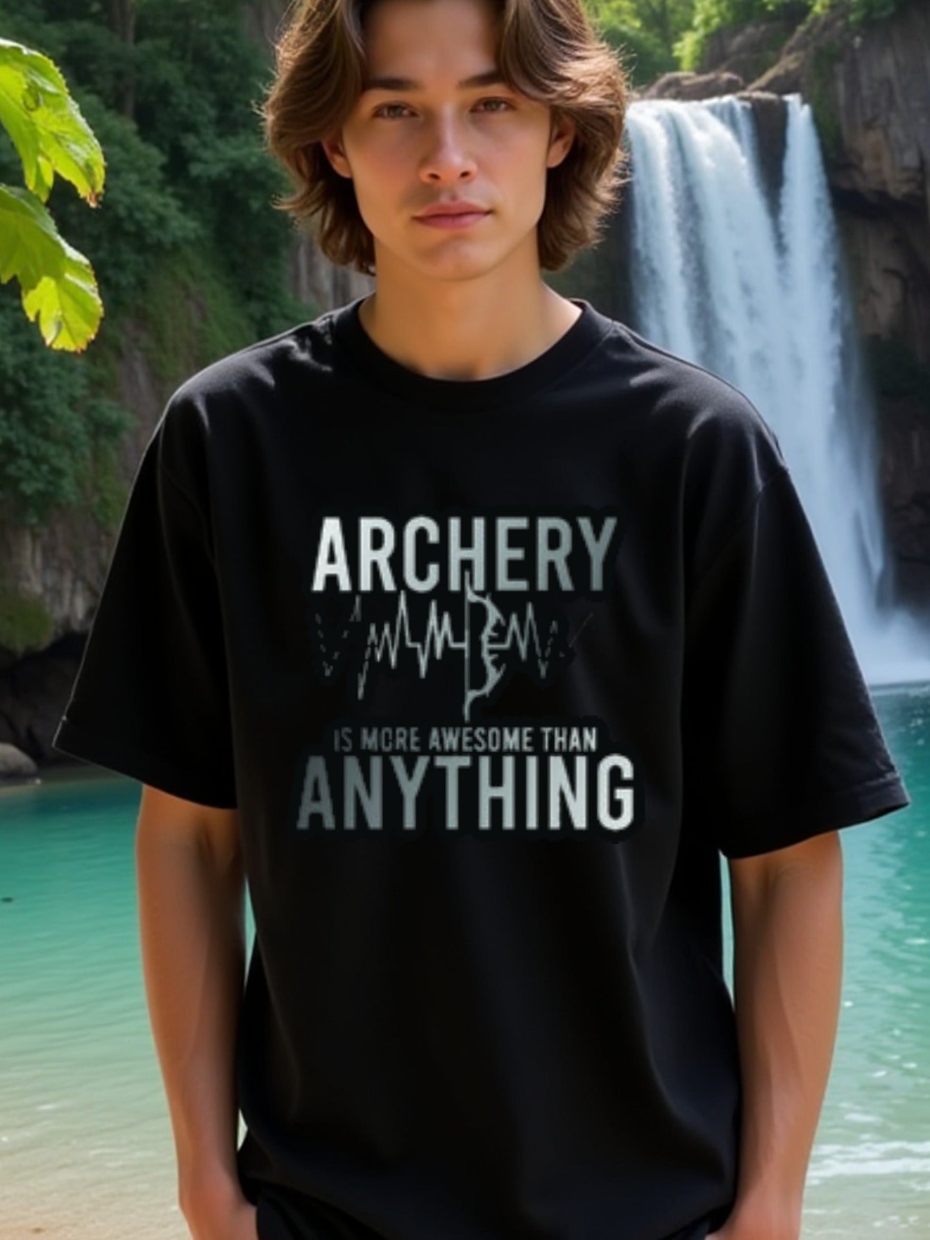 natee local warehouse clearance Archery Enthusiast's Pride: Archery Is More Awesome Than Anything Tee, 100% Cotton Fabric,Crew Neck,Regular Fit,Weekend Casual Wear,180gsm Family Friends Christian festival Thanksgiving Day, 男t