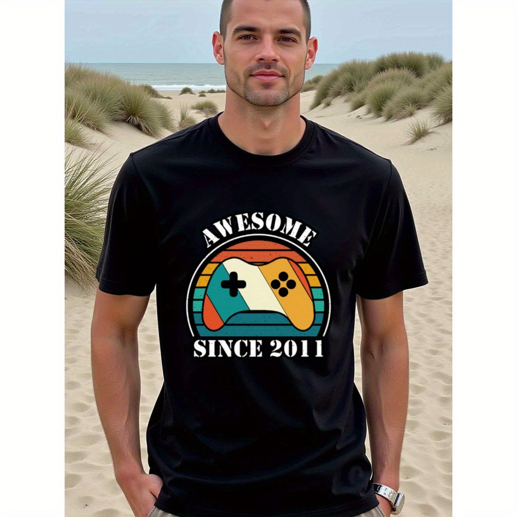 natee local warehouse clearance Awesome Since 2011: Retro Gaming Controller Birthday T-shirt, 男t