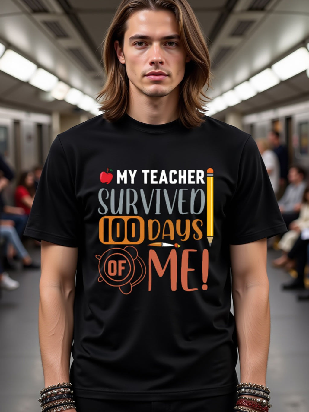 natee local warehouse clearance 100 Days of Me: Teacher Survival Shirt, 男t, 男t