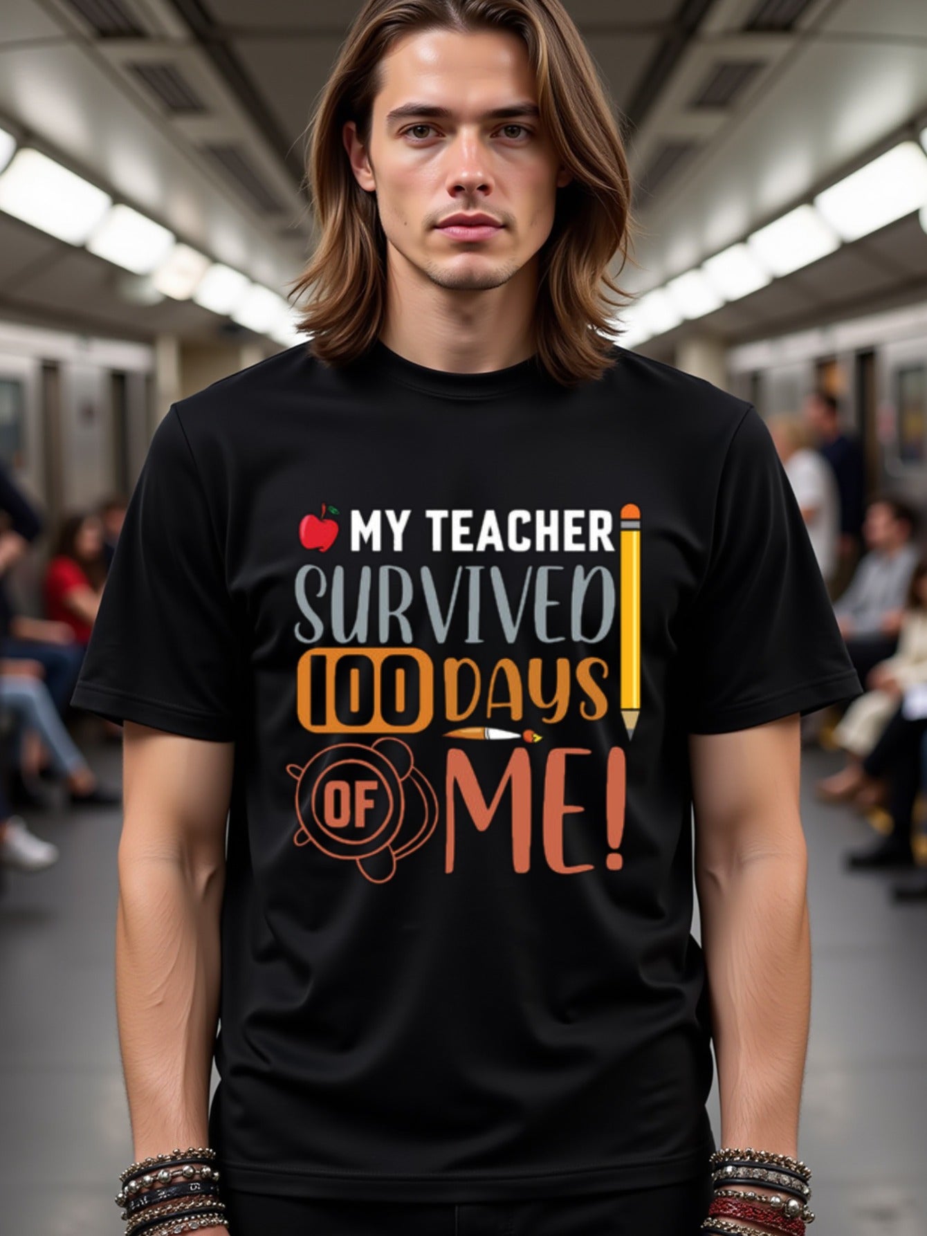 natee local warehouse clearance 100 Days of Me: Teacher Survival Shirt, 男t, 男t