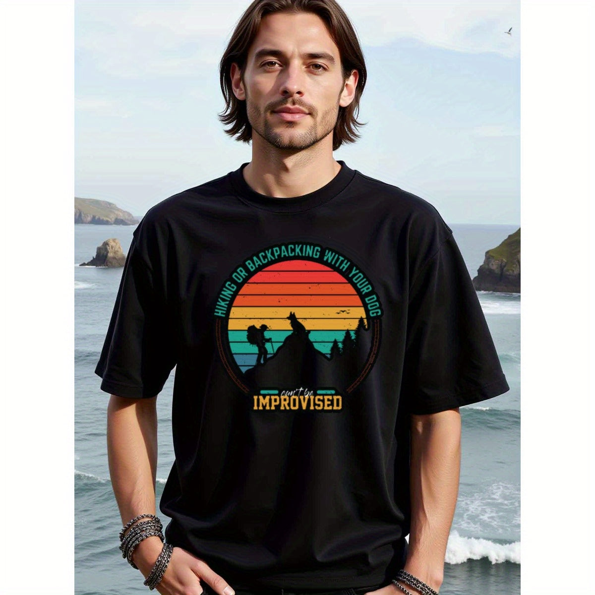 natee local warehouse clearance Adventure Awaits: Hiking & Backpacking with Your Dog T-shirt, 100% Cotton Fabric,Crew Neck,Short Sleeve,Regular Fit,All-season casual wear for man and teens-perfect for running, hiking, the beach, and parties Christian fest