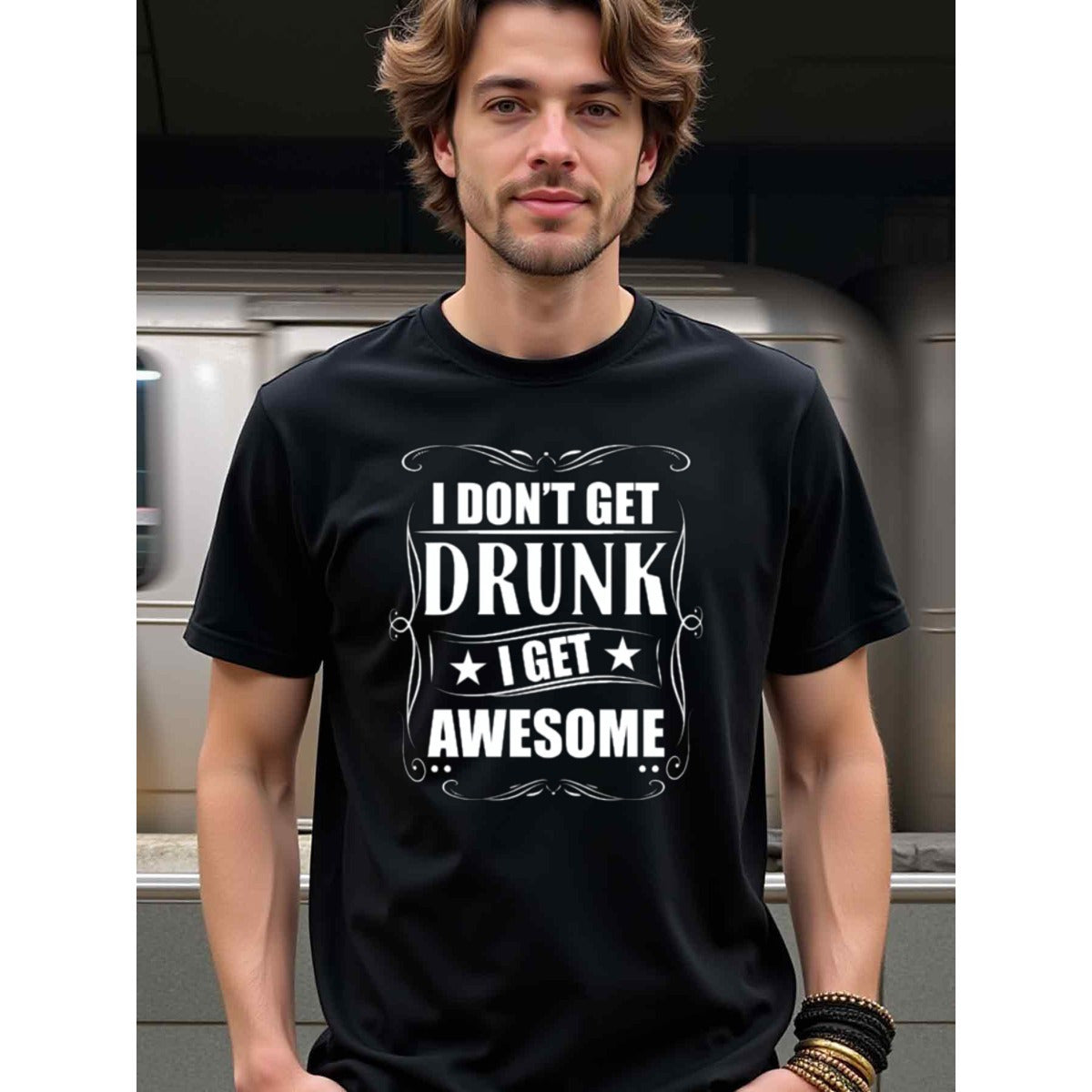 natee local warehouse clearance Awesome Drunk: Funny T-shirt for Party Lovers, 100% Cotton Fabric,Crew Neck,Short Sleeve,Regular Fit,All-season casual wear for man and teens-perfect for running, hiking, the beach, and parties Christian festival Thanksgivi