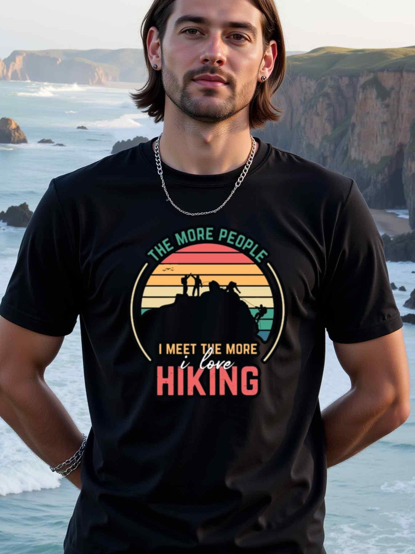natee local warehouse clearance Adventure Awaits: Hiking T-shirt for Outdoor Enthusiasts, 100% Cotton Fabric,Crew Neck,Regular Fit,Weekend Casual Wear,180gsm Family Friends Christian festival Thanksgiving Day, 男t