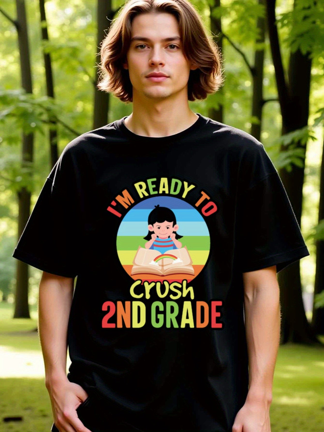 natee local warehouse clearance Back-to-school Crush 2nd Grade T-shirt for Kids, 男t
