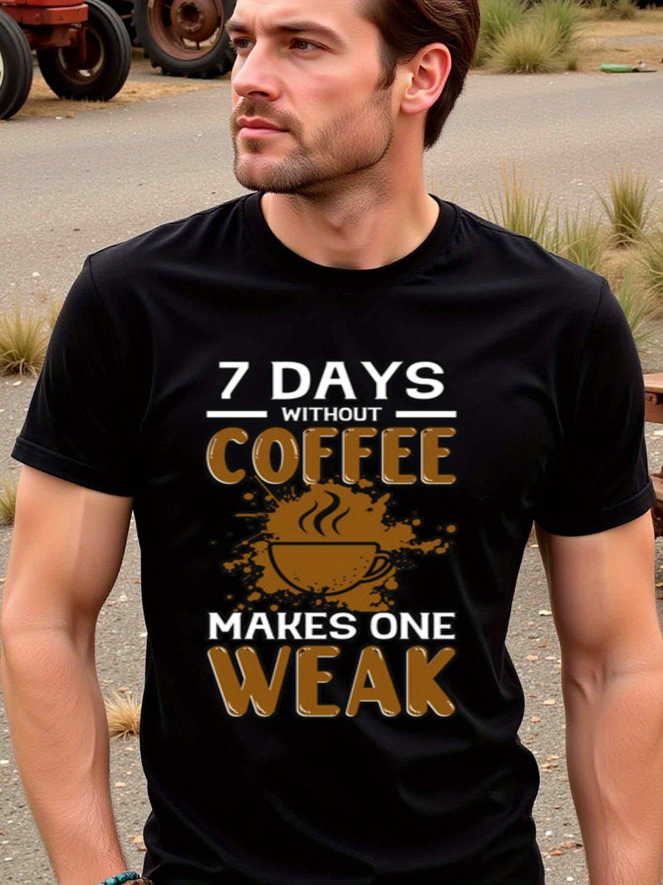 natee local warehouse clearance 7 Days Without Coffee Makes One Weak - Funny Coffee Lovers T-shirt, 男t