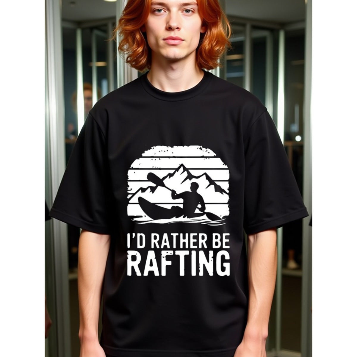 natee local warehouse clearance Adventure Seeker's I'd Rather Be Rafting T-shirt, ,