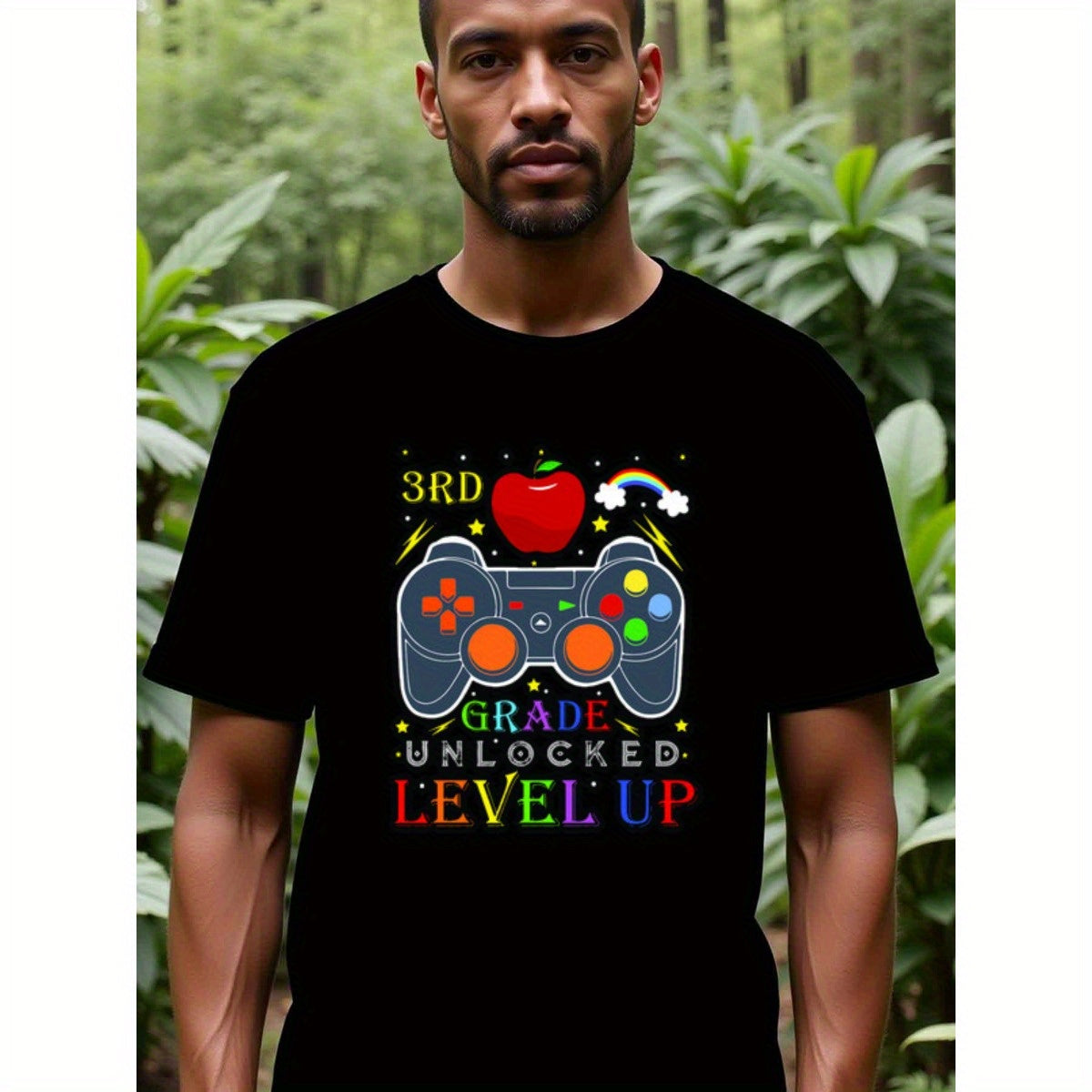 natee local warehouse clearance Back to School Gamer: 3rd Grade Unlocked Level Up T-shirt, 100% Cotton Fabric,Crew Neck,Short Sleeve,Regular Fit,All-season casual wear for man and teens-perfect for running, hiking, the beach, and parties Christian festiva