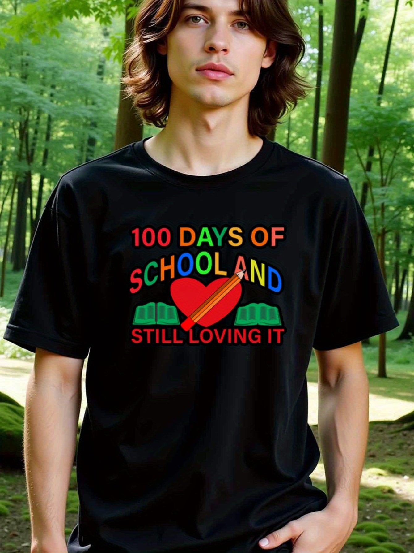 natee local warehouse clearance 100 Days of School and Still Loving It - Fun Teacher Shirt, 男t