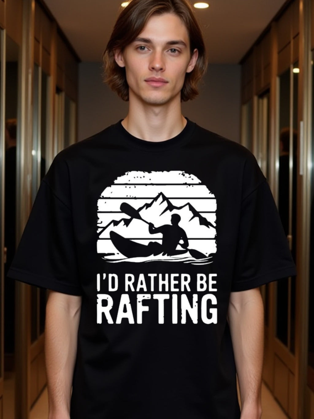 natee local warehouse clearance Adventure Seeker's I'd Rather Be Rafting T-shirt, ,