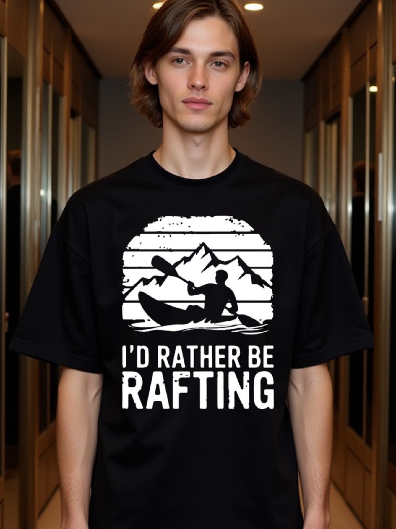 natee local warehouse clearance Adventure Seeker's I'd Rather Be Rafting T-shirt, ,