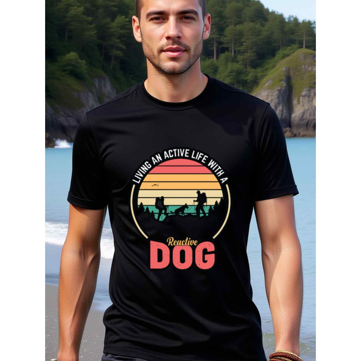 natee local warehouse clearance Active Life with a Reactive Dog Hiking Adventure T-shirt, 男t