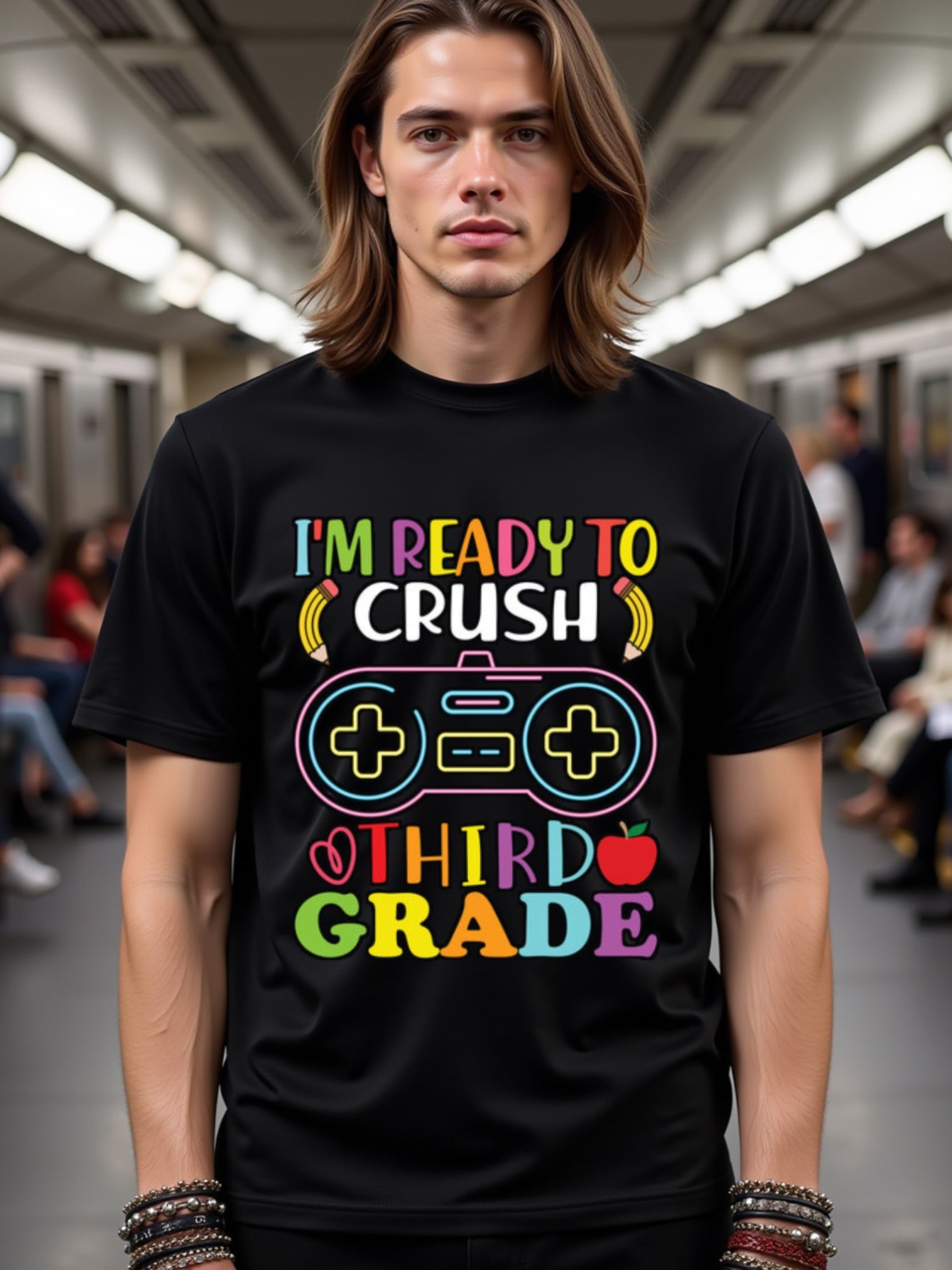 natee local warehouse clearance Back-to-school Gamer: Crush Third Grade T-shirt, 100% Cotton Fabric,Crew Neck,Short Sleeve,Regular Fit,All-season casual wear for man and teens-perfect for running, hiking, the beach, and parties Christian festival Thanksgi