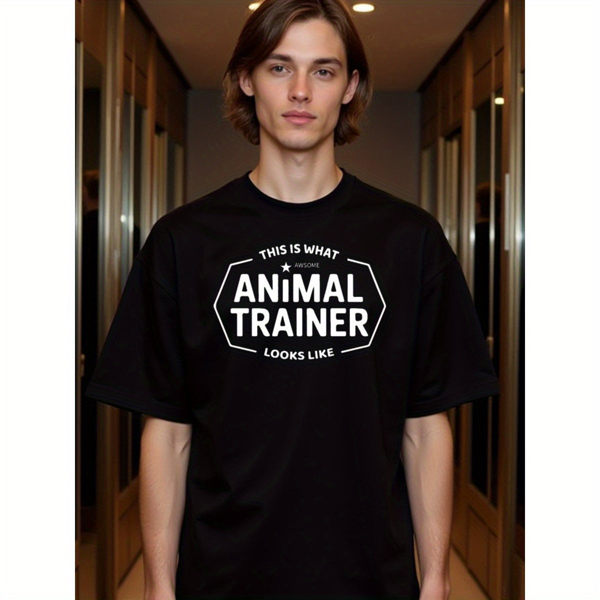 natee local warehouse clearance Awesome Animal Trainer: Bold Statement T-shirt, man's T-Shirt,100% Cotton Fabric,Crew Neck,Short Sleeve,Regular Fit,All-Season Casual Wear,180gsm-Ideal for All Saints' Day Thanksgiving Day,