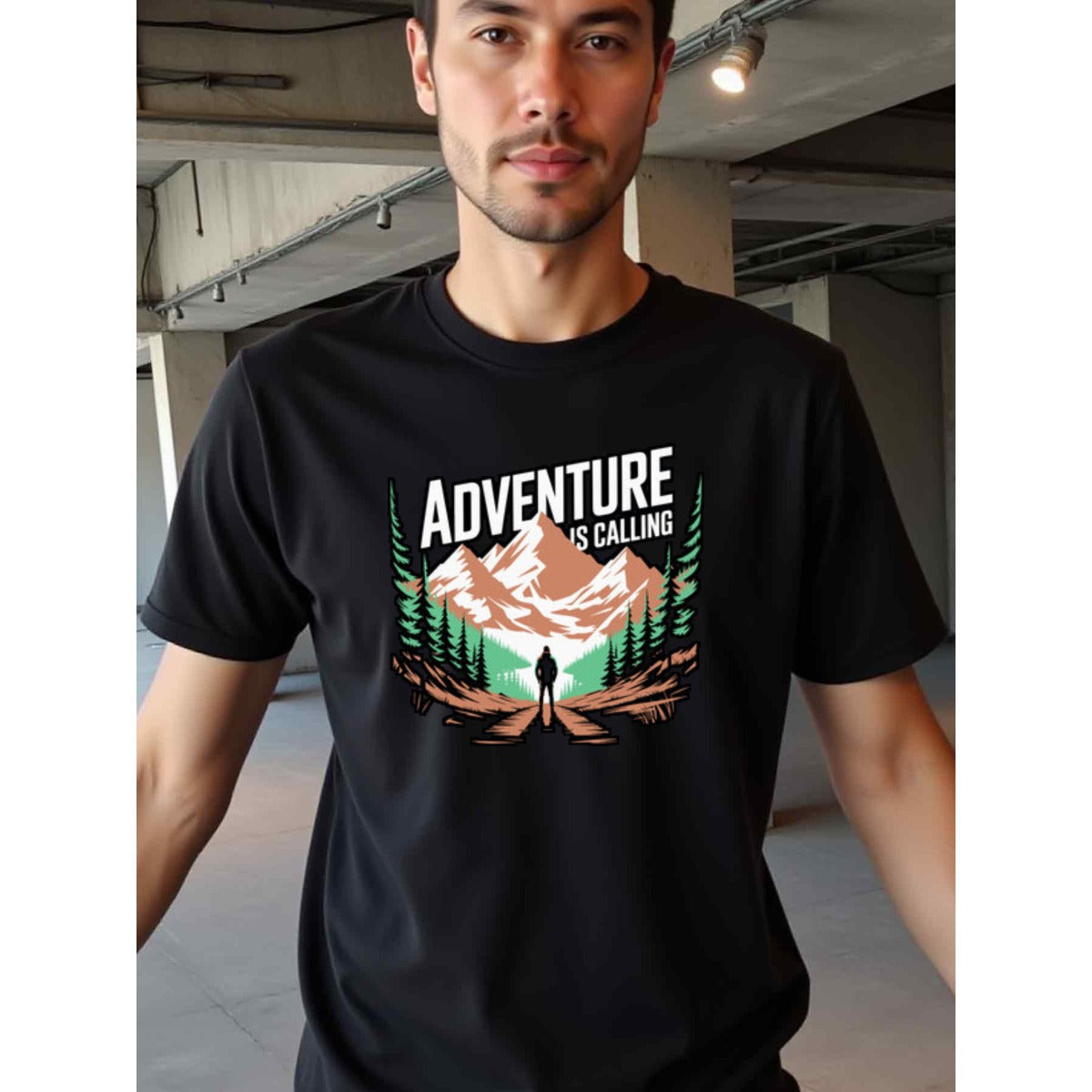 natee local warehouse clearance Adventure Calling: Hiking and Nature Enthusiast T-shirt, man's T-Shirt,100% Cotton Fabric,Crew Neck,Short Sleeve,Regular Fit,All-Season Casual Wear,180gsm-Ideal for Valentines Christian festival Thanksgiving Day, 男t
