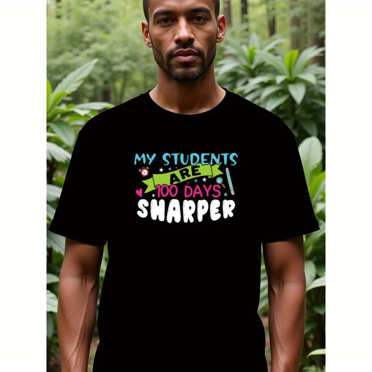 natee local warehouse clearance 100 Days Sharper: Celebrate Student Growth with This Fun T-shirt!, 男t, 男t