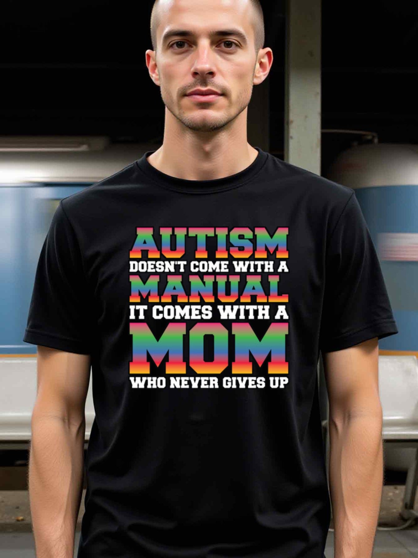 natee local warehouse clearance Autism Mom Support: Never Give Up T-shirt, 100% Cotton Fabric,Crew Neck,Short Sleeve,Regular Fit,All-season casual wear for man and teens-perfect for running, hiking, the beach, and parties Christian festival Thanksgiving D
