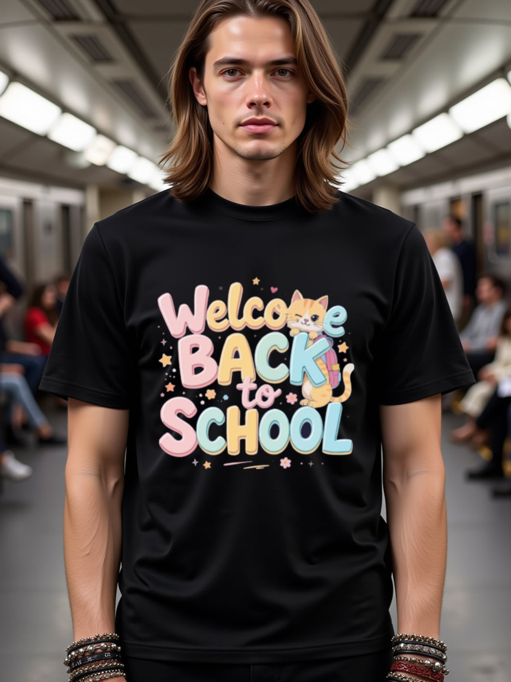 natee local warehouse clearance Back to School Cat Graphic Tee for Kids & Adults, 100% Cotton Fabric,Crew Neck,Short Sleeve,Regular Fit,All-season casual wear for man and teens-perfect for running, hiking, the beach, and parties Christian festival Thanksg
