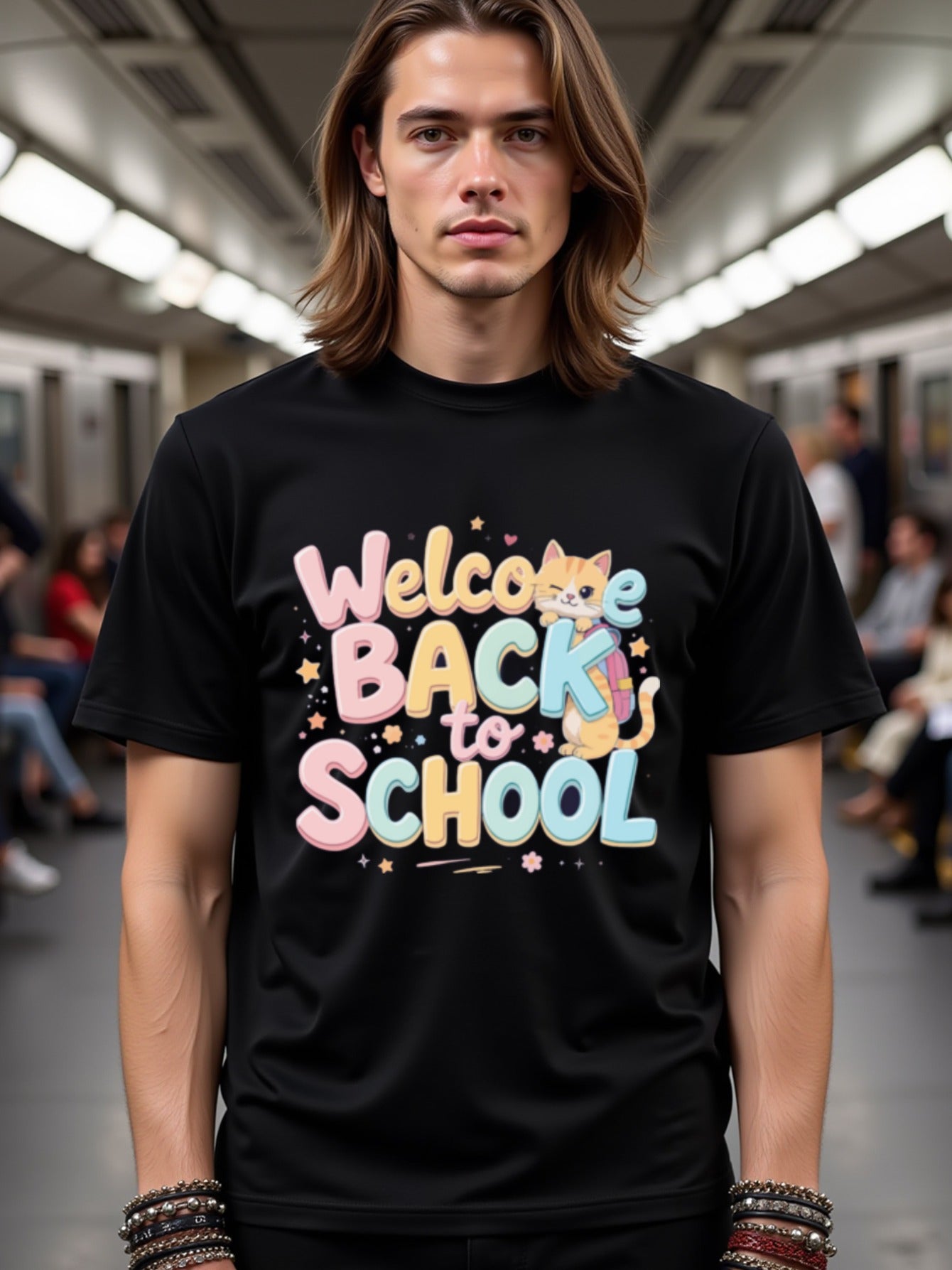 natee local warehouse clearance Back to School Cat Graphic Tee for Kids & Adults, 100% Cotton Fabric,Crew Neck,Short Sleeve,Regular Fit,All-season casual wear for man and teens-perfect for running, hiking, the beach, and parties Christian festival Thanksg
