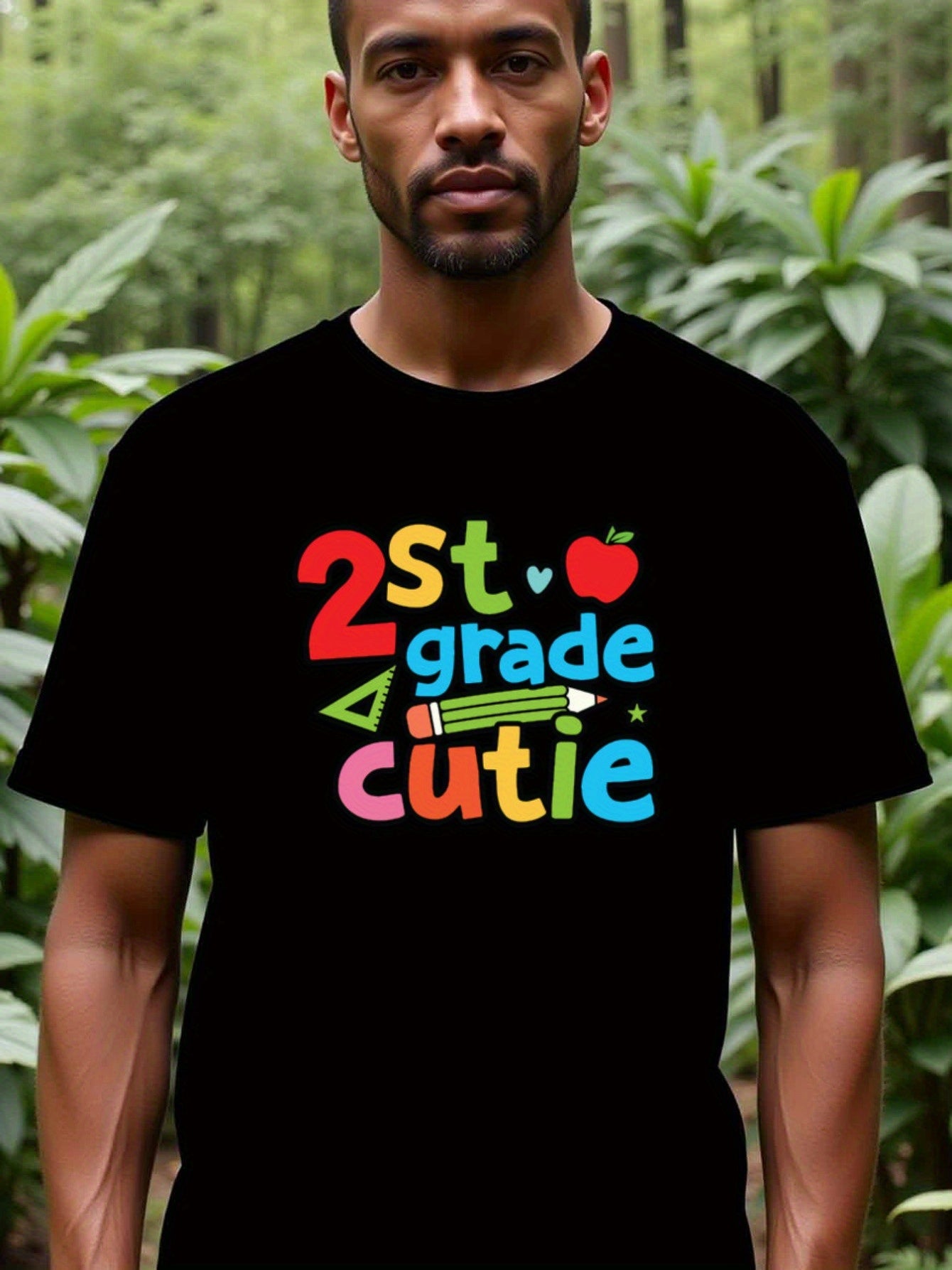 natee local warehouse clearance Back to School 2nd Grade Cutie T-shirt, man's T-Shirt,100% Cotton Fabric,Crew Neck,Short Sleeve,Regular Fit,All-Season Casual Wear,180gsm-Ideal for Valentines Christian festival Thanksgiving Day, 男t