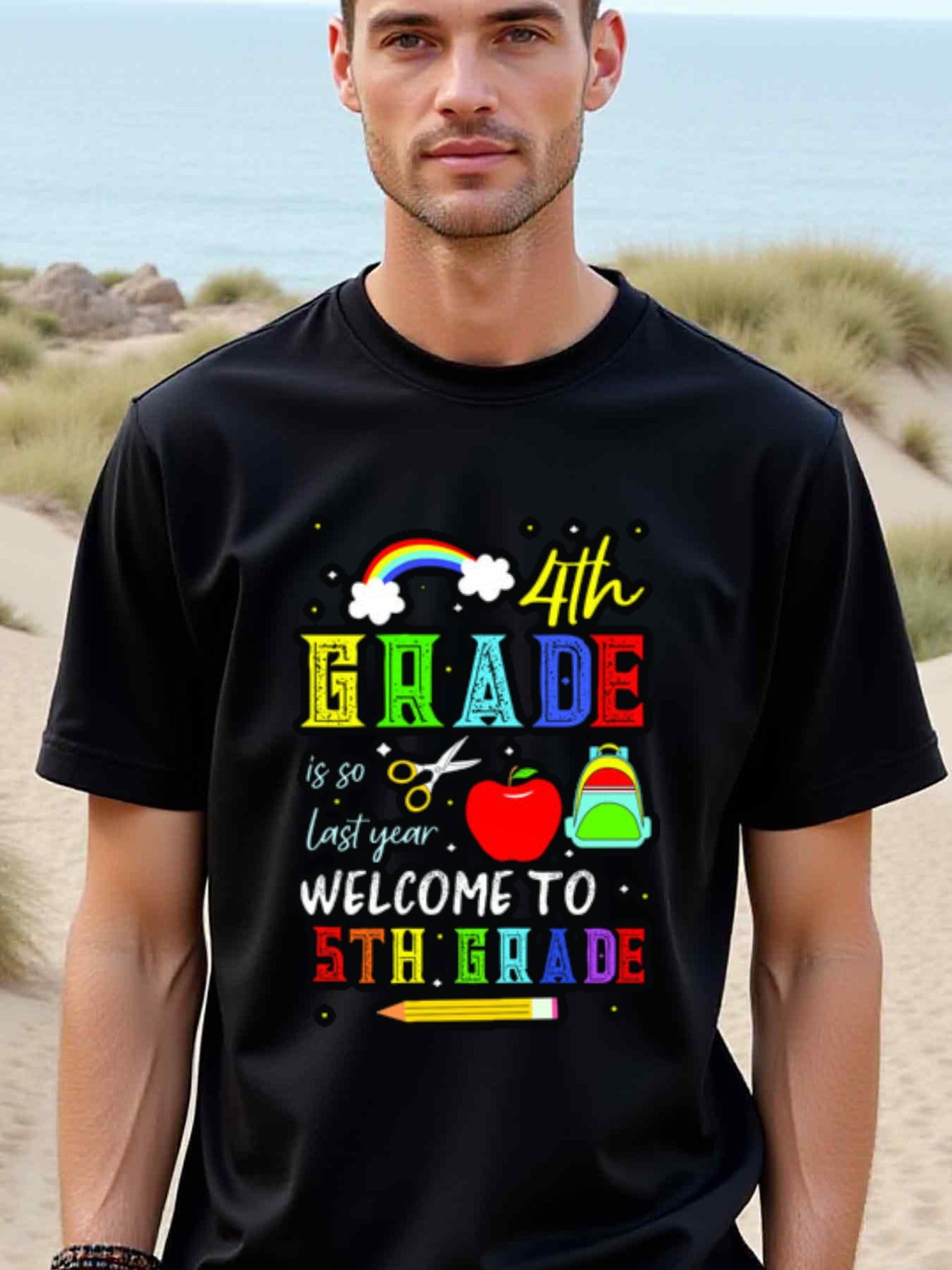 natee local warehouse clearance Back to School: Welcome to 5th Grade T-shirt, 100% Cotton Fabric,Crew Neck,Short Sleeve,Regular Fit,All-season casual wear for man and teens-perfect for running, hiking, the beach, and parties Christian festival Thanksgivin